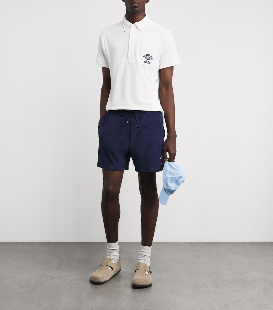 Towelling Polo Shirt WHITE Image 2