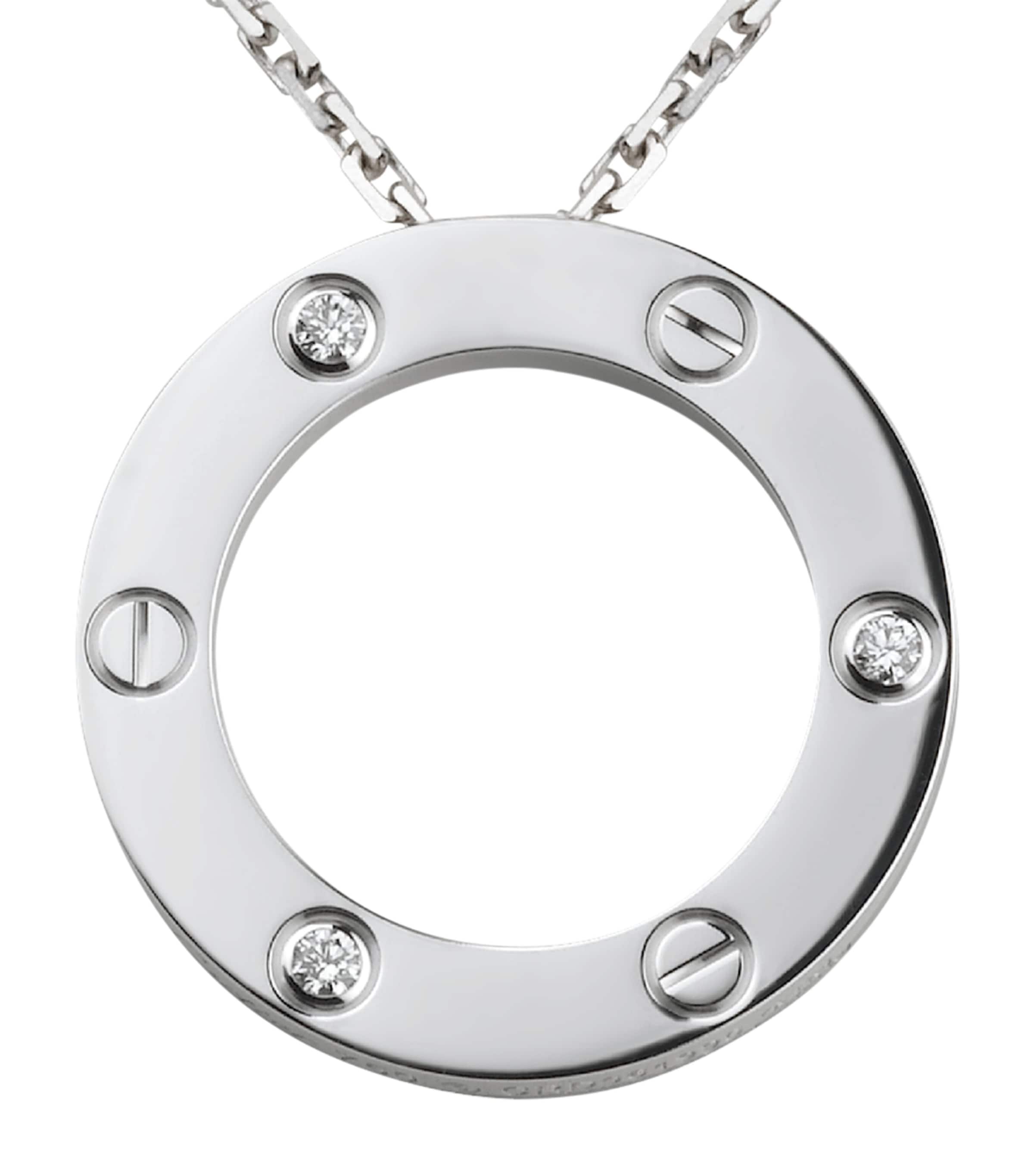 Cartier White Gold and Diamond Love Necklace White Gold Image 5