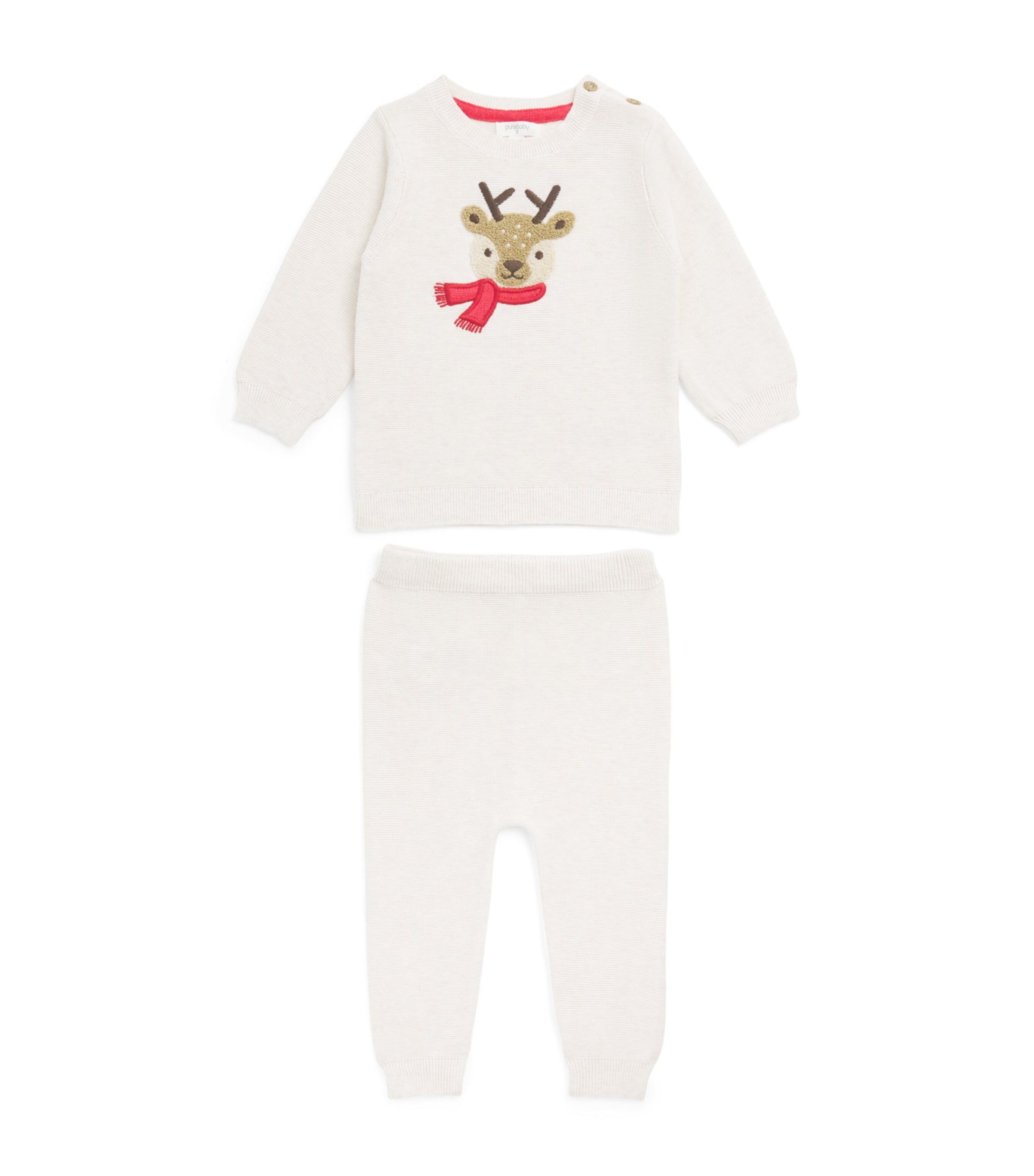 Purebaby Reindeer Sweater and Leggings Set (0-12 Months) Deer Christmas Print Image 1