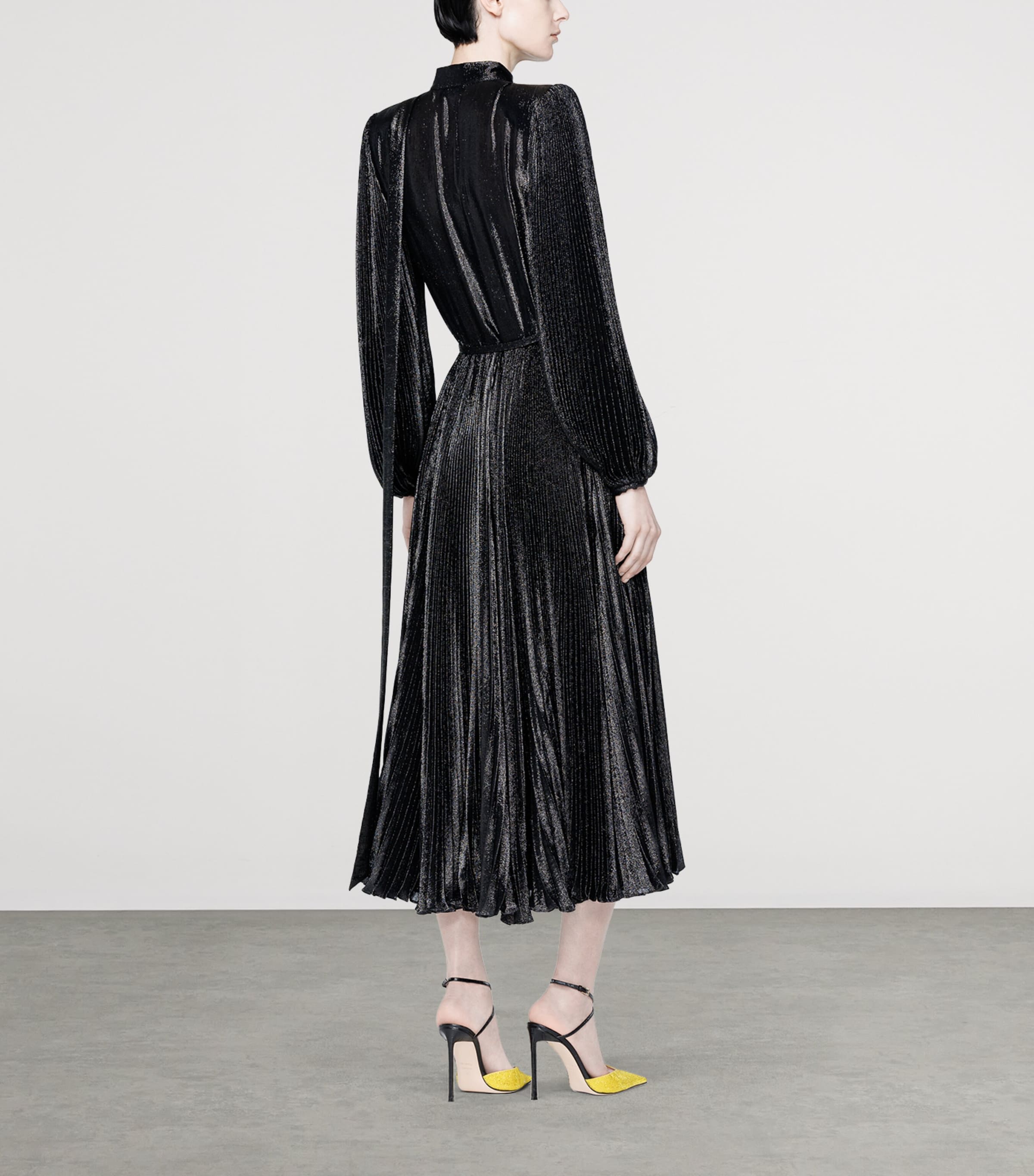 TOM FORD Womens Silk Charmeuse Lurex Midi Dress Naa Image 3