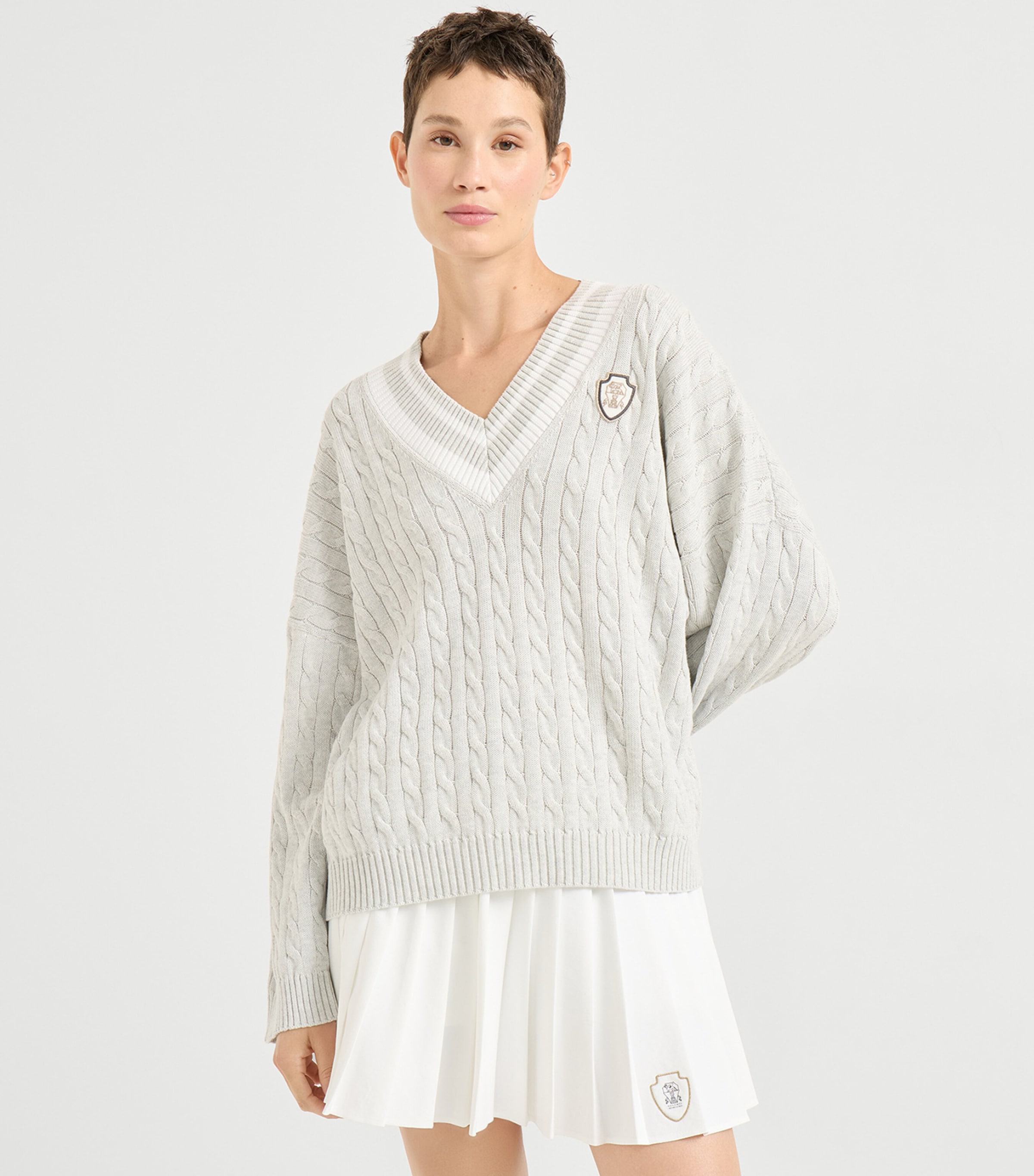 Cotton Cable-Knit Sweater CV906 Image 5