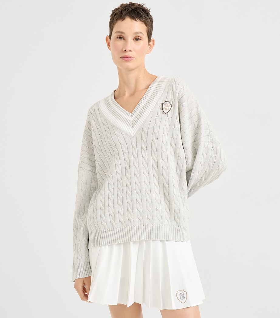 Cotton Cable-Knit Sweater CV906 Image 5