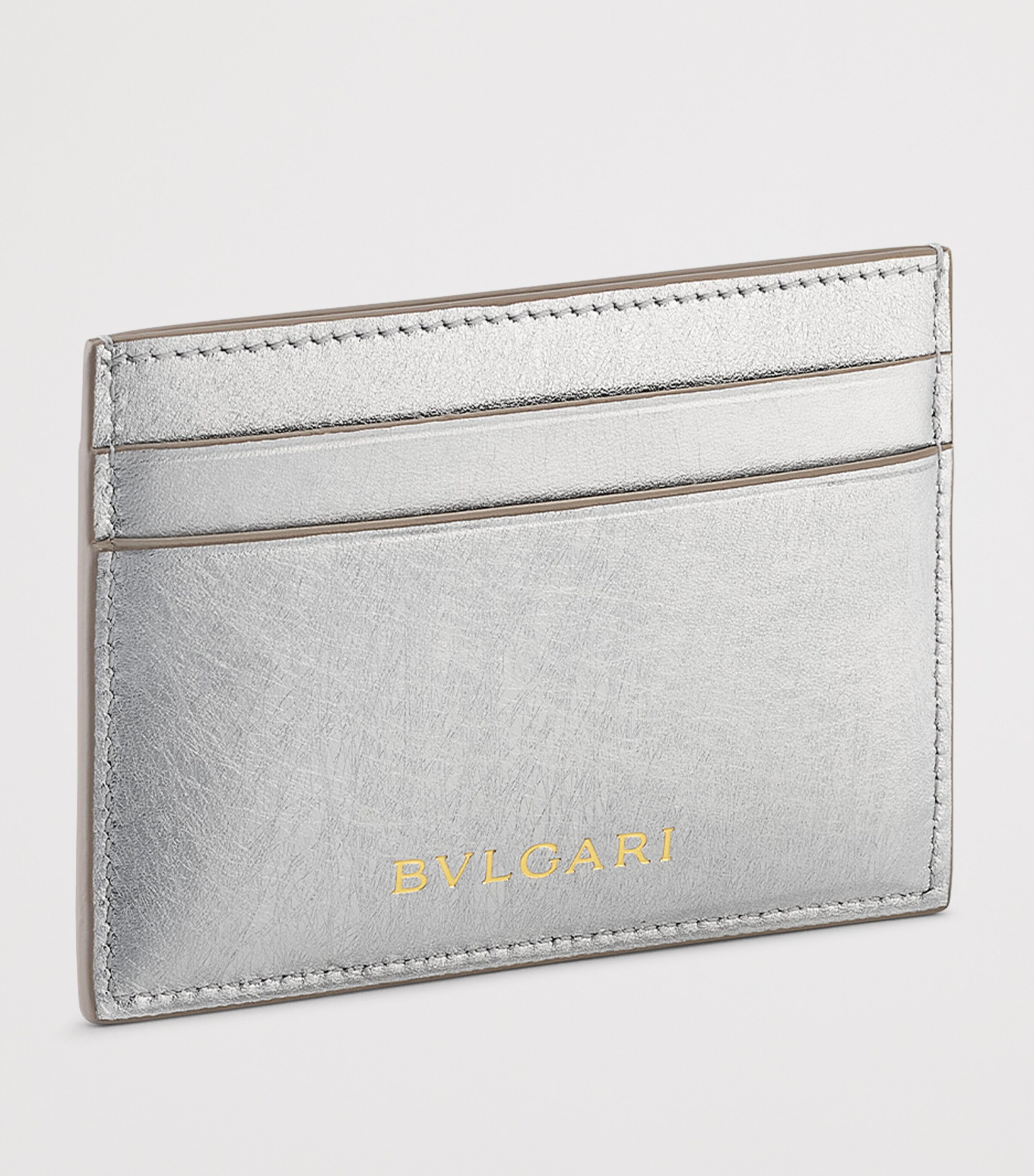 Bvlgari Metallic Leather Serpenti Forever Card Holder Silver Image 2