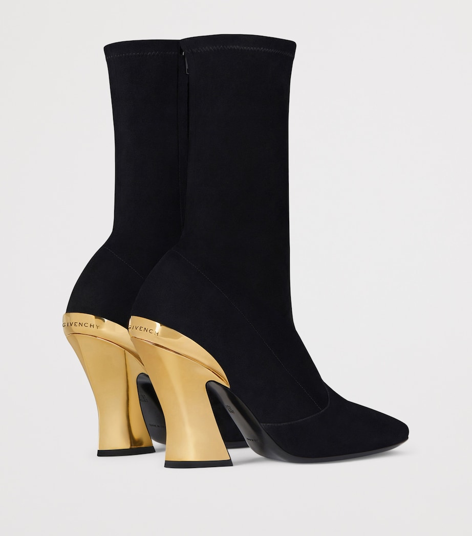Suede Heeled Boots 95 BLACK/GOLDEN Image 4