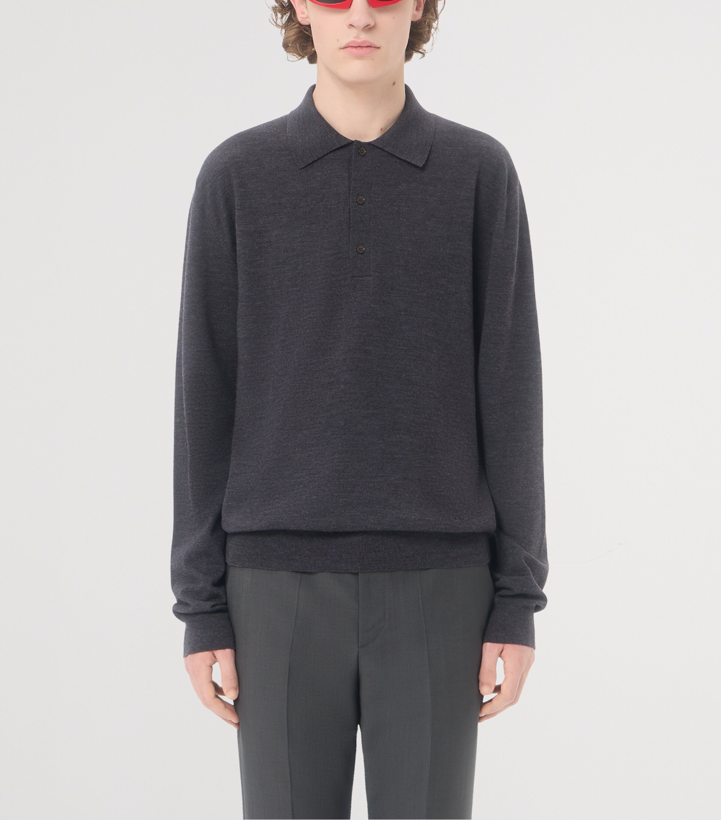 Valentino Mens Virgin Wool VLogo Signature Polo Shirt Image 3