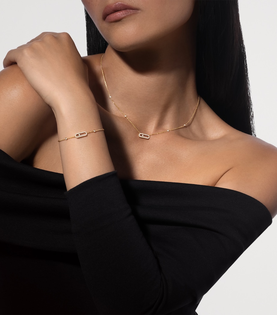 Messika Move Uno Yellow Gold and Diamond Chain Bracelet (0.19ct) Yellow Gold Image 2