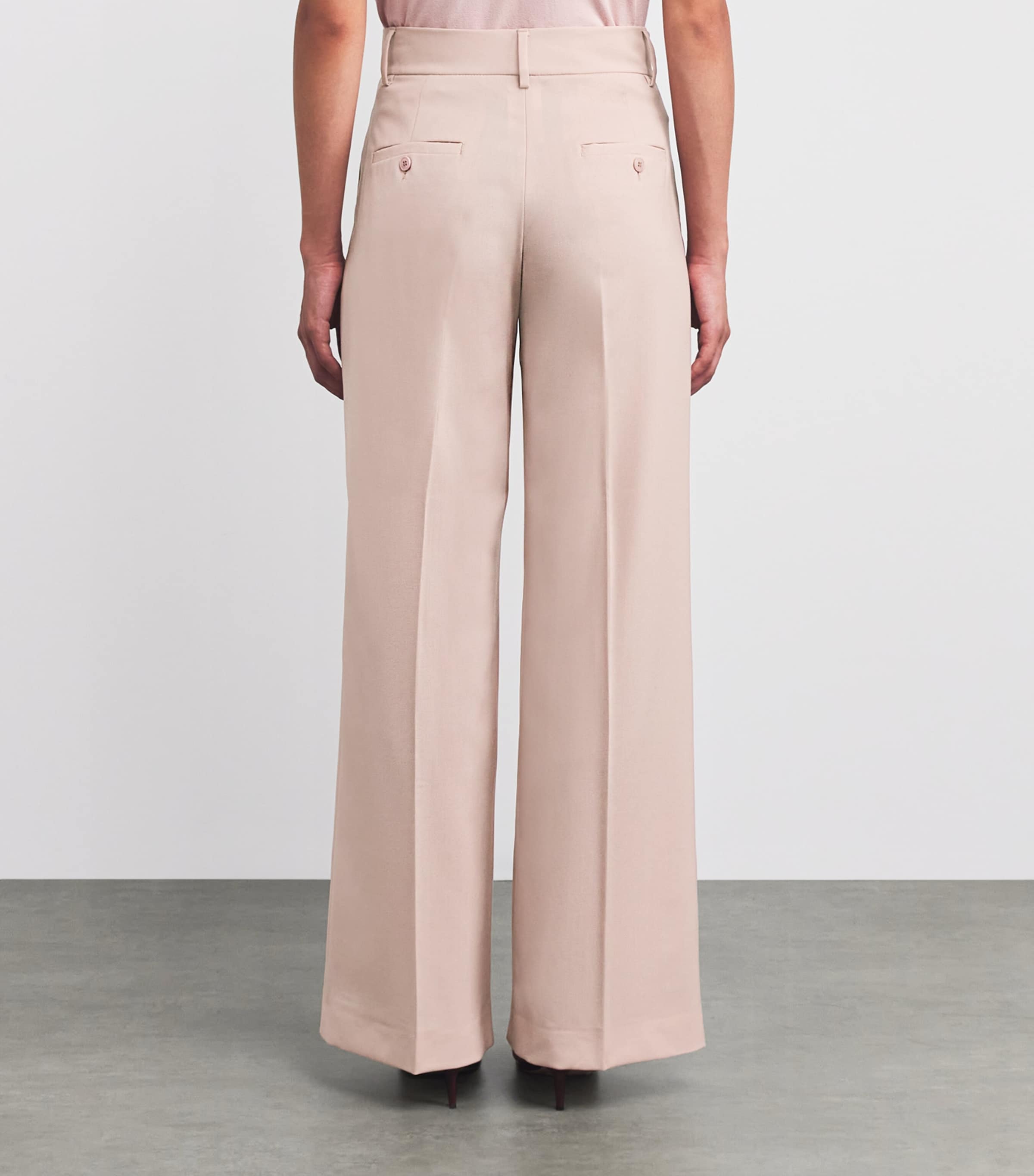 Virgin Wool Tailored Trousers POWDER Image 4