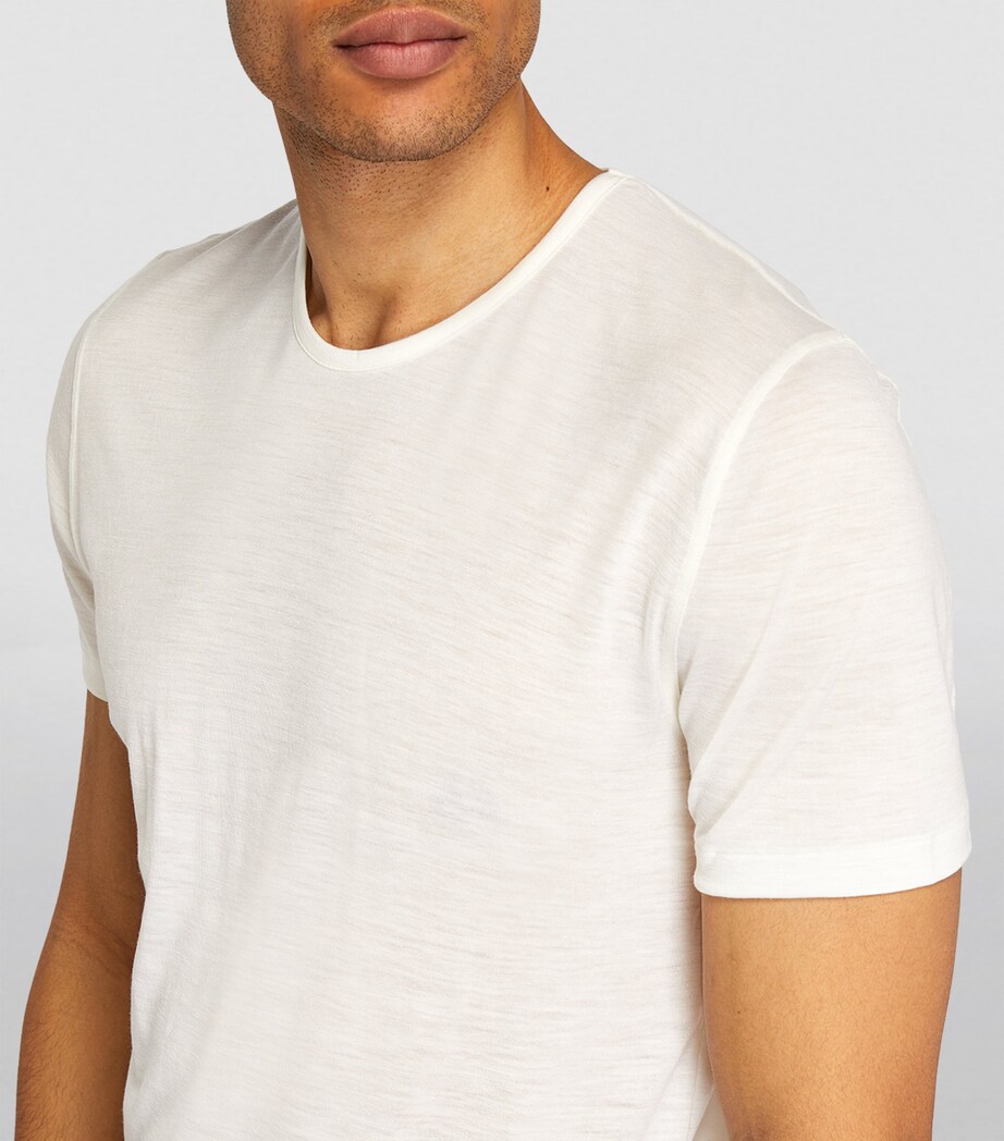 Wool and Silk Short Sleeve Top IVORY Image 9