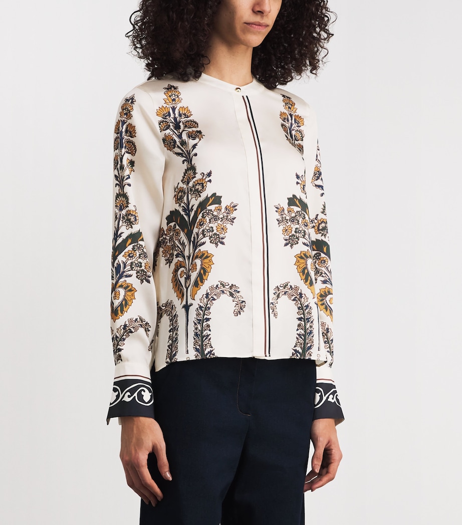 Twill Hoku Floral Print Blouse W0478 ECRU MULTI Image 3