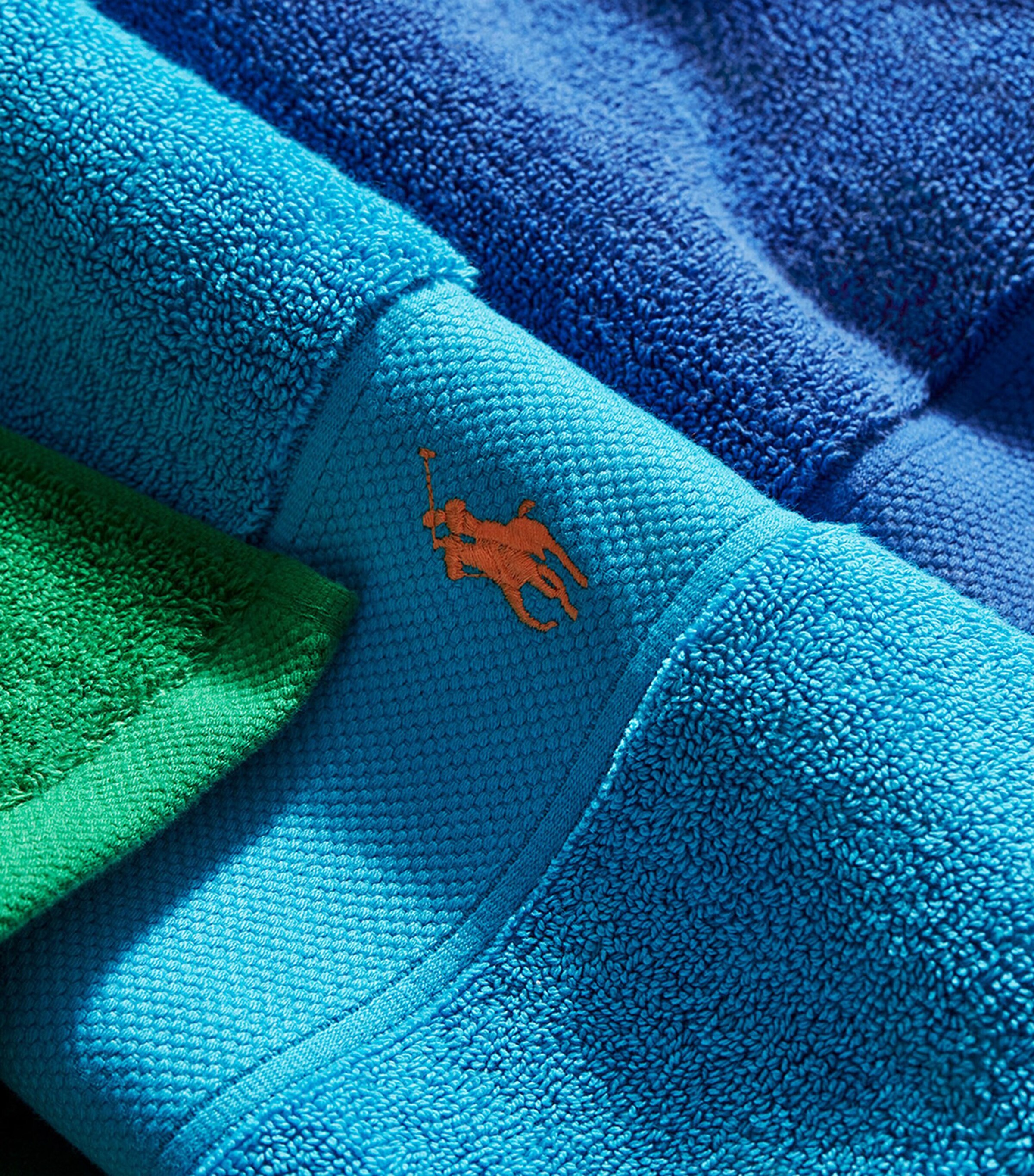 Polo Player Hand Towel (50cm x 100cm) COVE BLUE Image 4