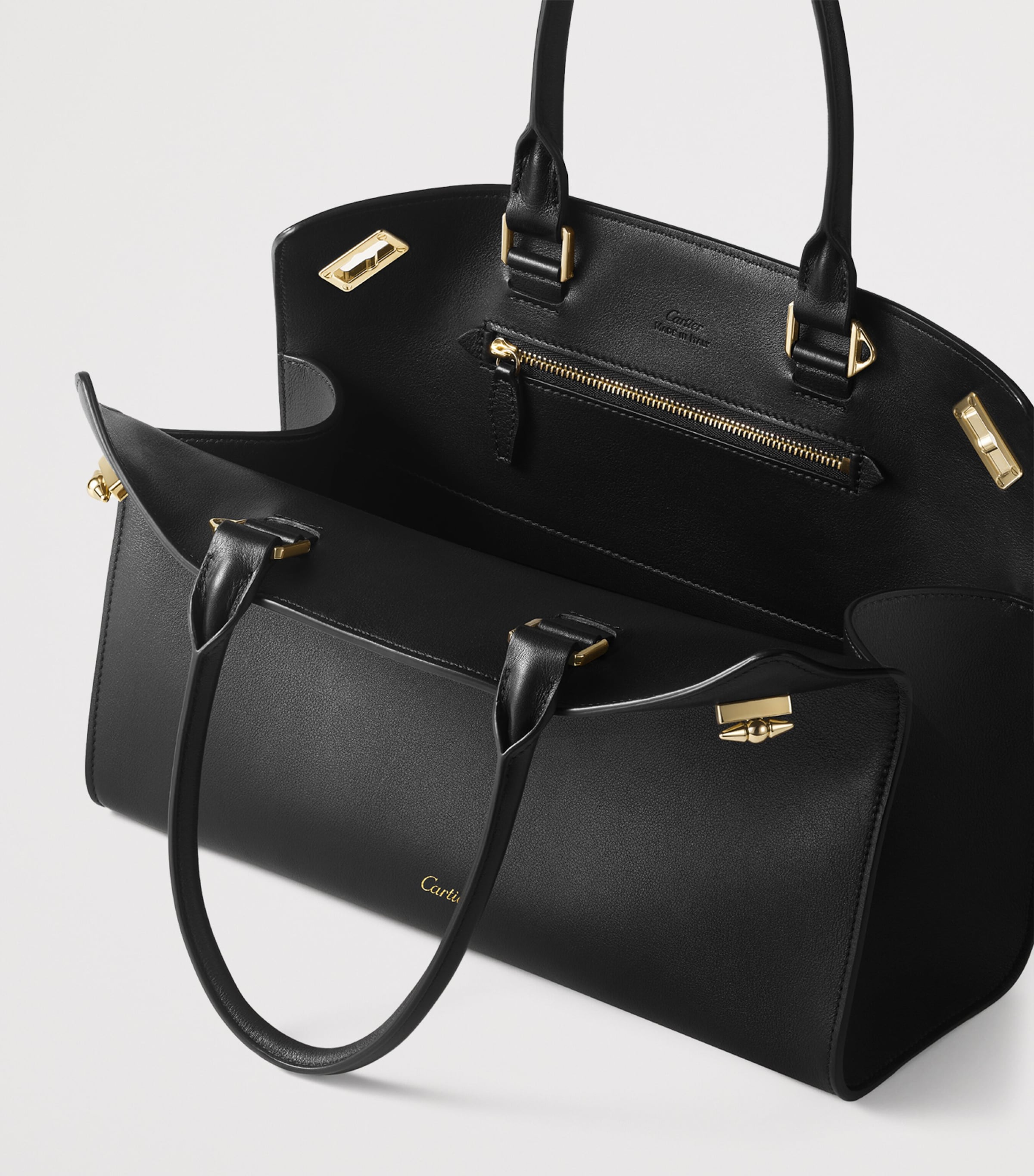Cartier Small Leather Clash Tote Bag Black Image 3