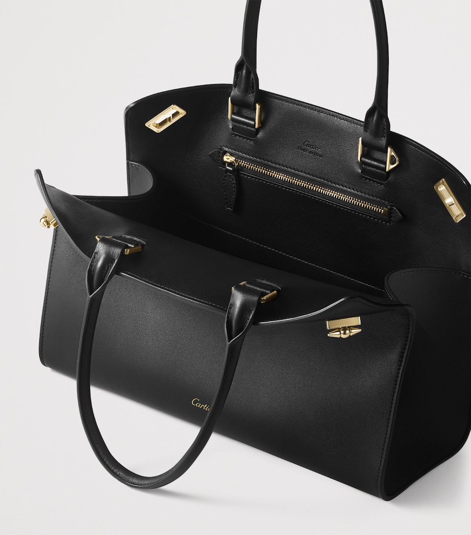 Cartier Small Leather Clash Tote Bag Black Image 3