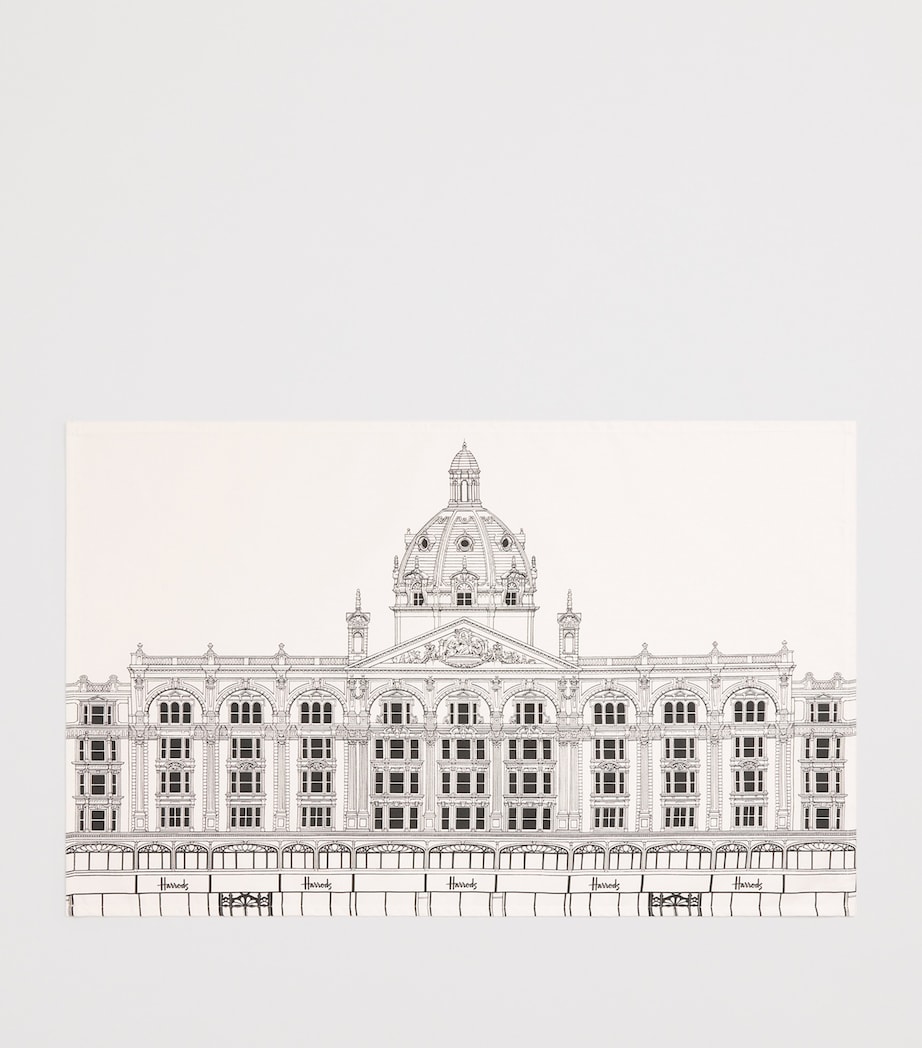 Harrods Set of 2 Cotton Logo Tea Towels White Image 2