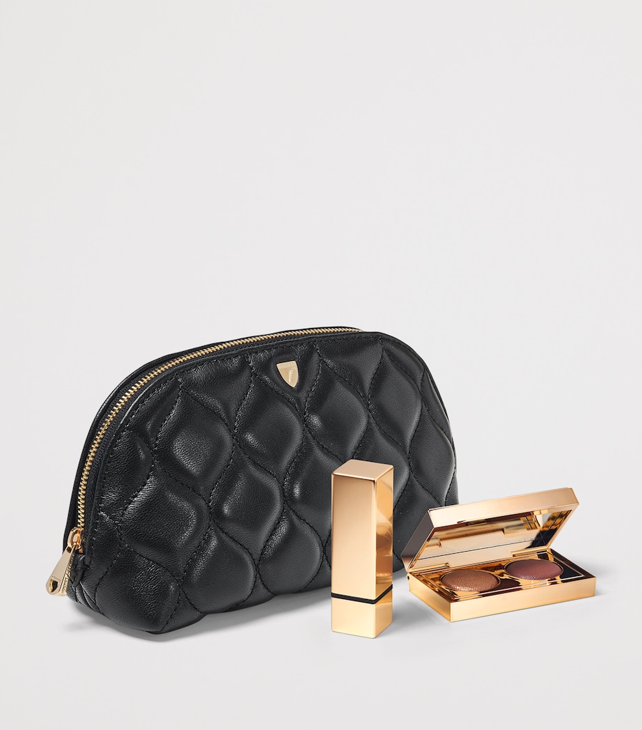 Aspinal Of London Small Leather Cosmetic Case Black Image 3