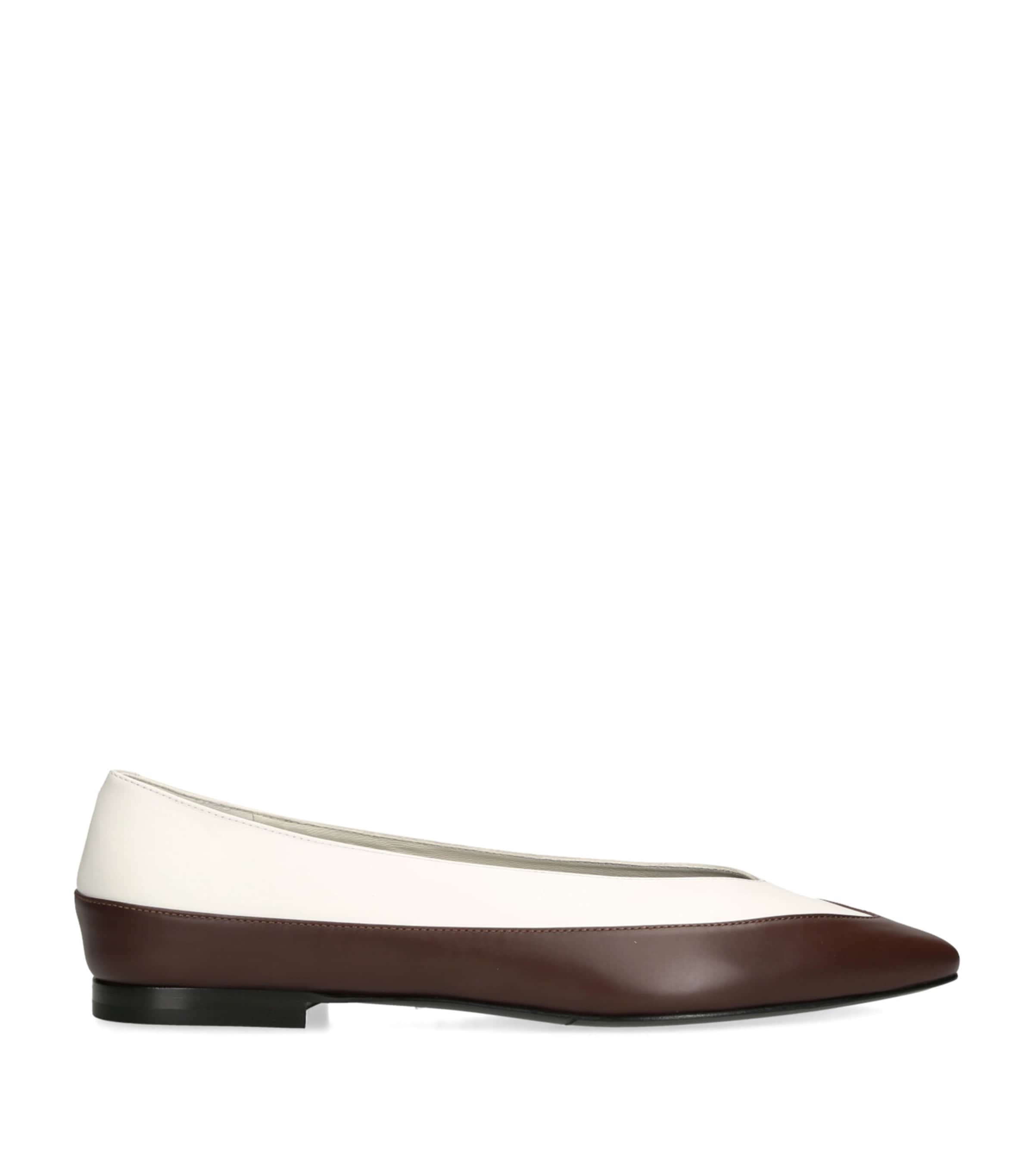 Co Bi-lour Pointed Ballet Flats In White