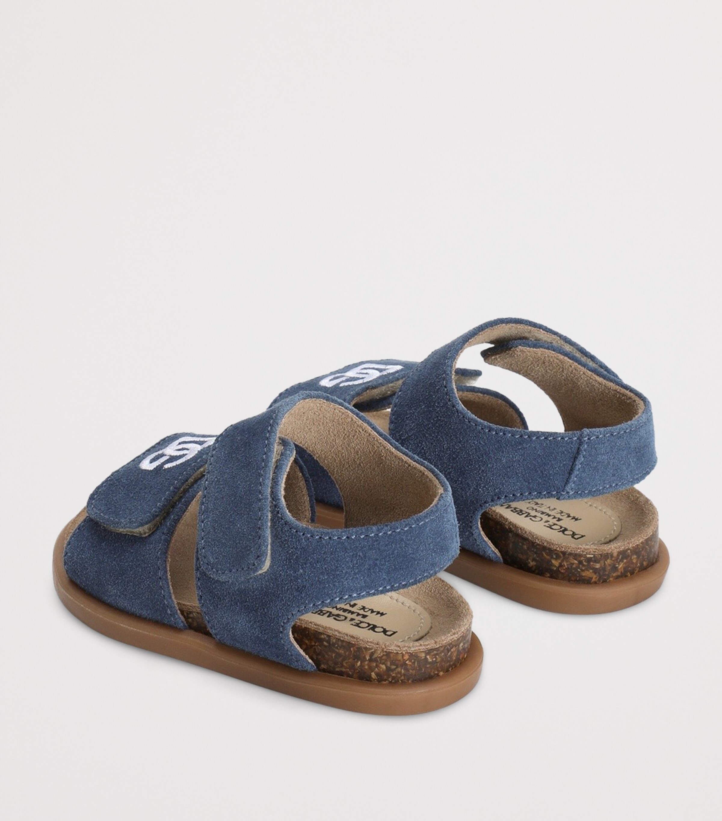 Dolce&Gabbana Kids Suede Logo Sandals White Image 3