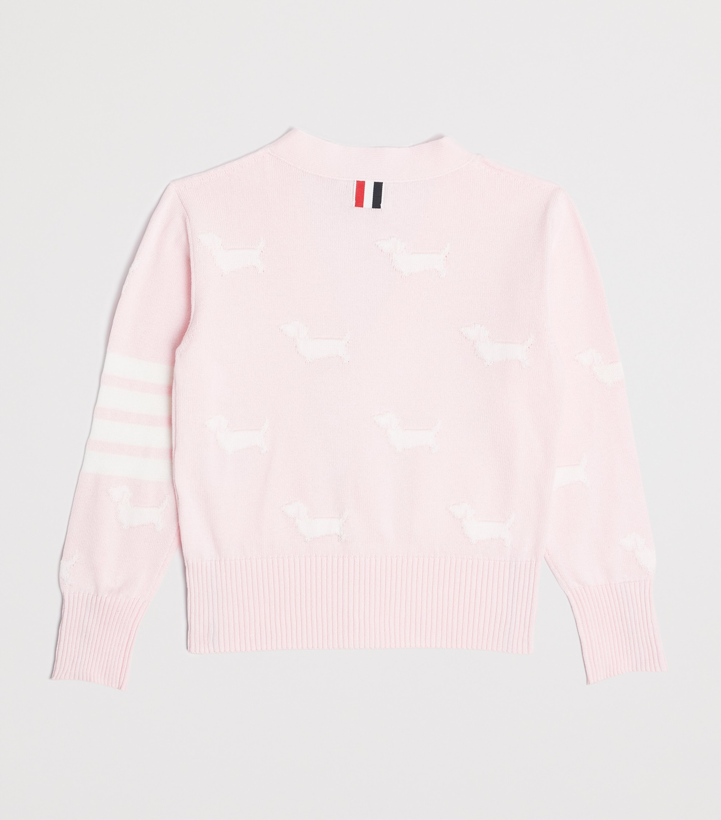 Thom Browne Kids Cotton Dog Cardigan (2-12 Years) Lt Pink Image 2