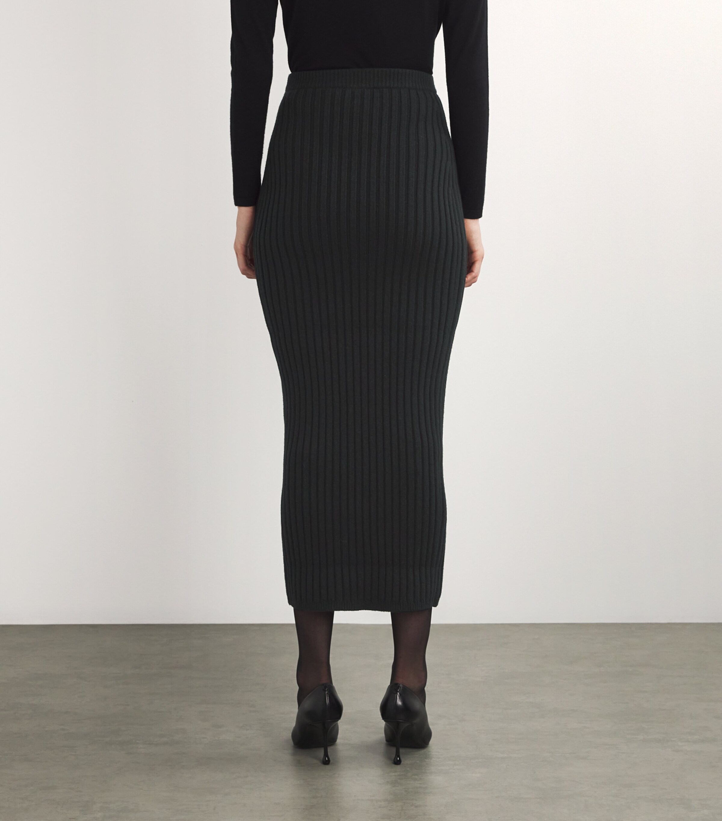 Wool-Cashmere-Blend Maxi Skirt BLACK Image 4