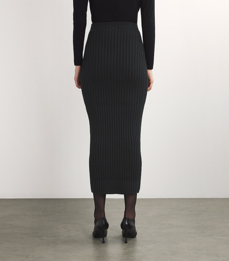 Wool-Cashmere-Blend Maxi Skirt BLACK Image 4