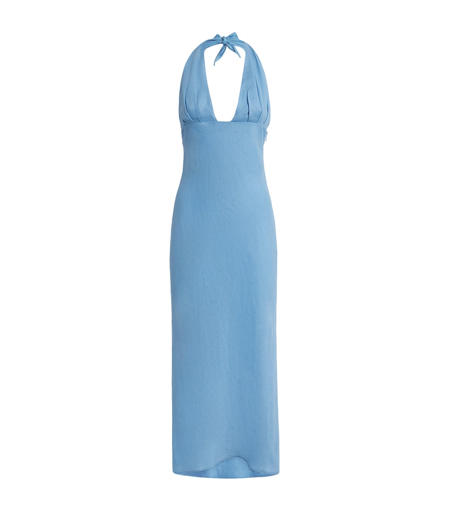 Faithfull The Brand Womens Linen Marita Midi Dress Sky Blue Image 1