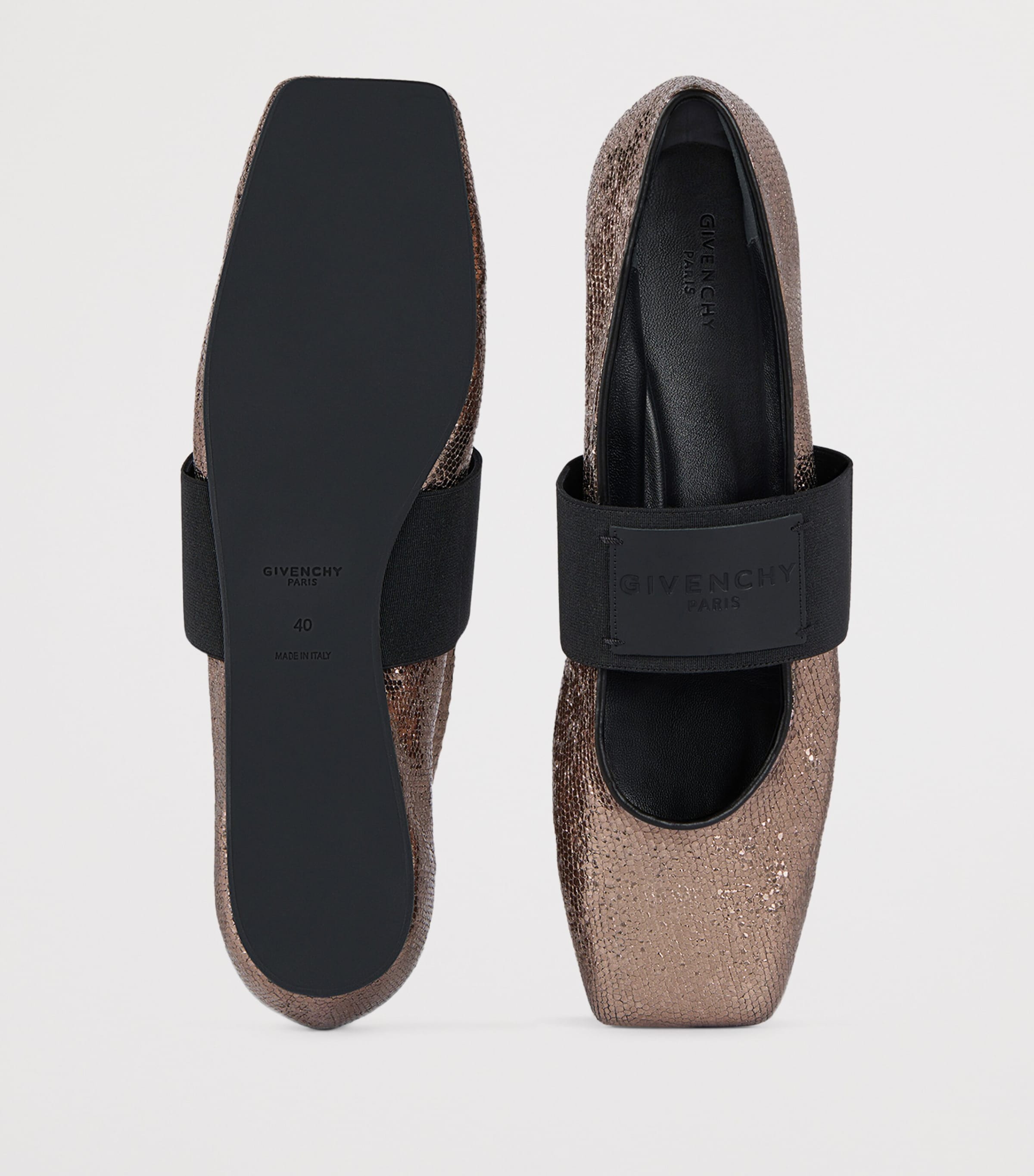Givenchy Leather Snake-Effect Ballet Flats Image 4
