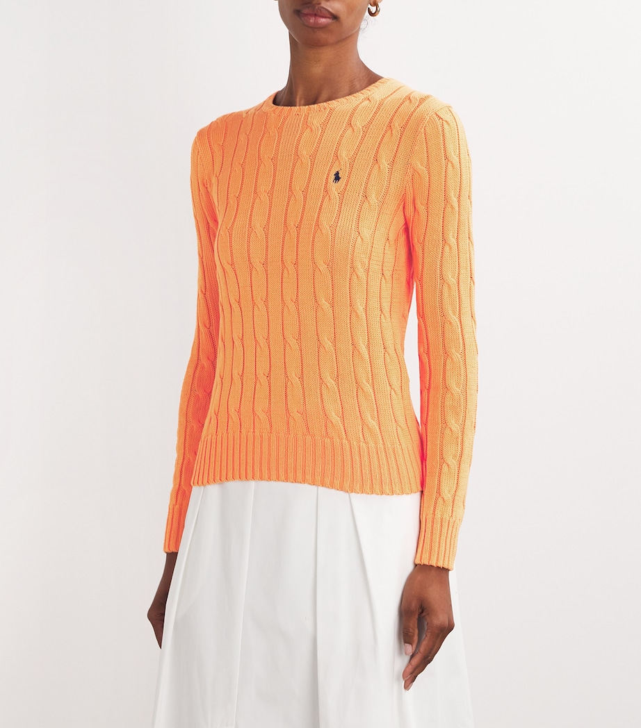 Cotton Cable-Knit Sweater SUN ORANGE Image 3