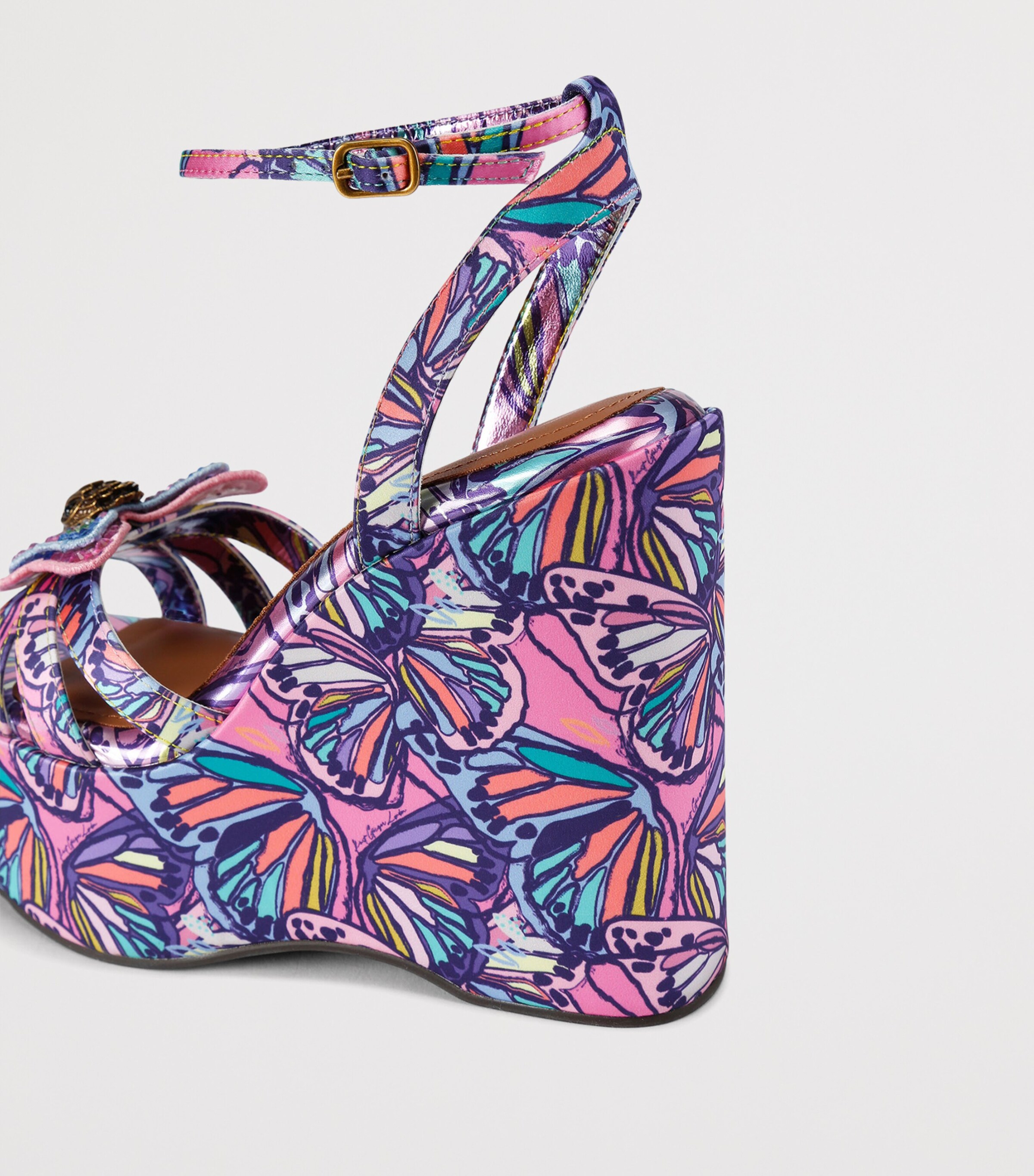 Kurt Geiger London Butterfly Wedge Sandals Lilac Image 3