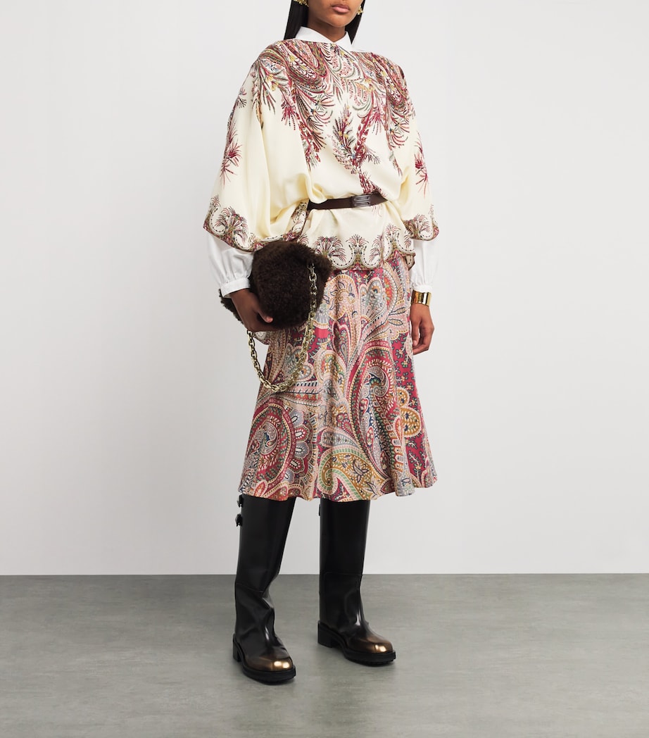 Paisley Pleated Midi Skirt X0867 Image 2