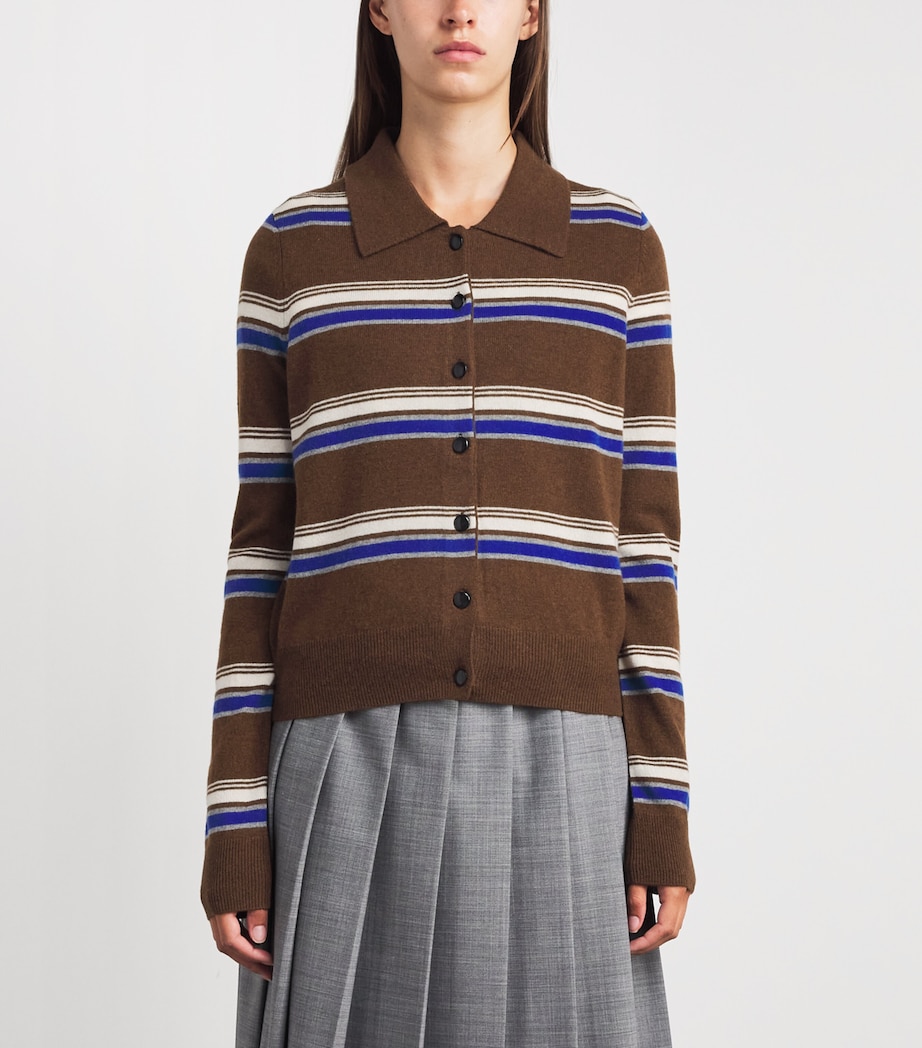 Claudie Pierlot Womens Wool-Cashmere Stripe Cardigan Multicolored Image 4