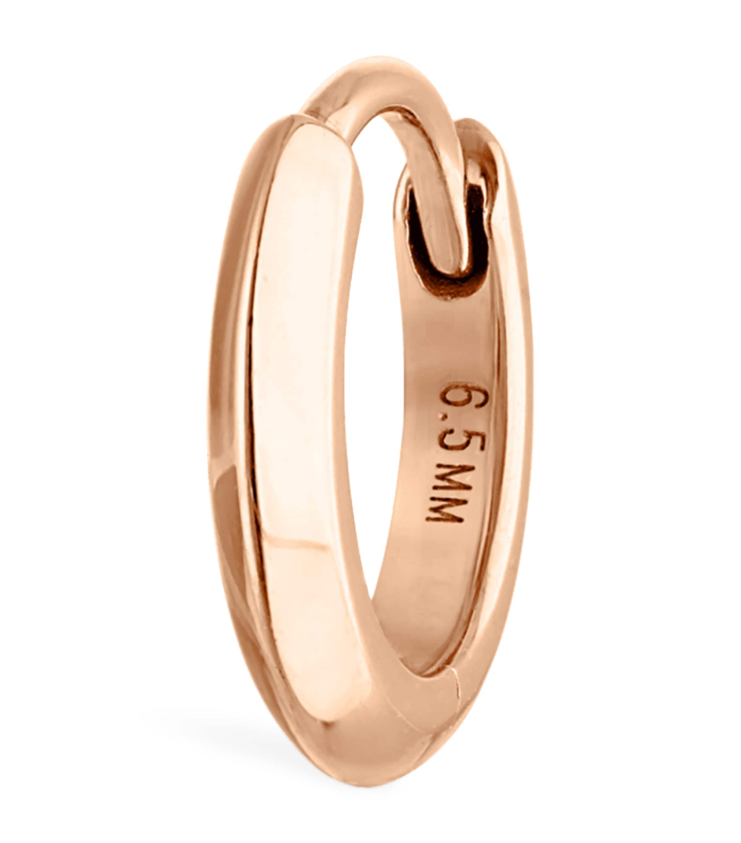 Maria Tash Faceted Metal Vertex Single Hoop Earring In Rose Gold