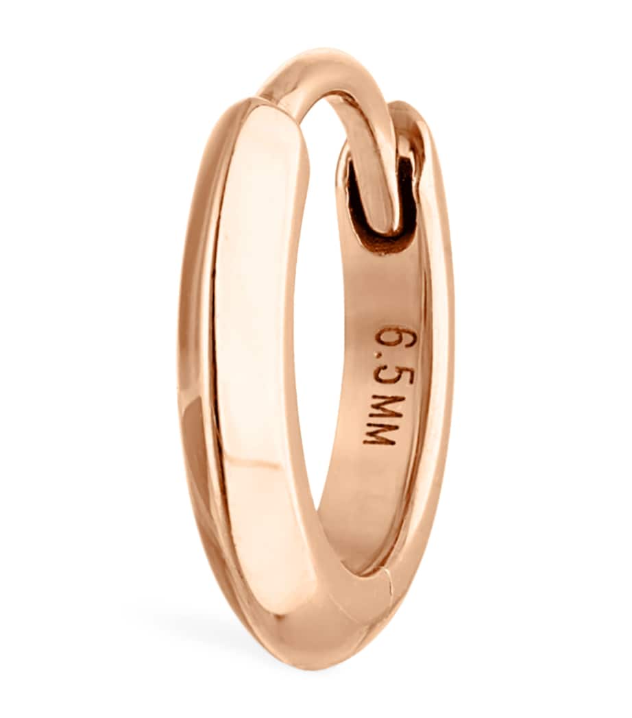 Faceted Metal Vertex Single Hoop Earring (6.5mm) ROSE GOLD Image 1
