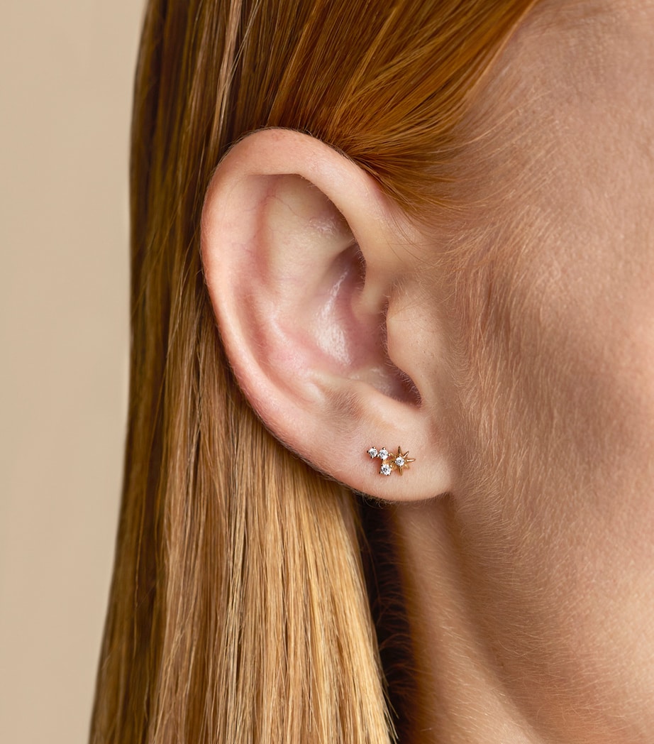 Twilight Star Stud Earrings Cracker GOLD Image 2