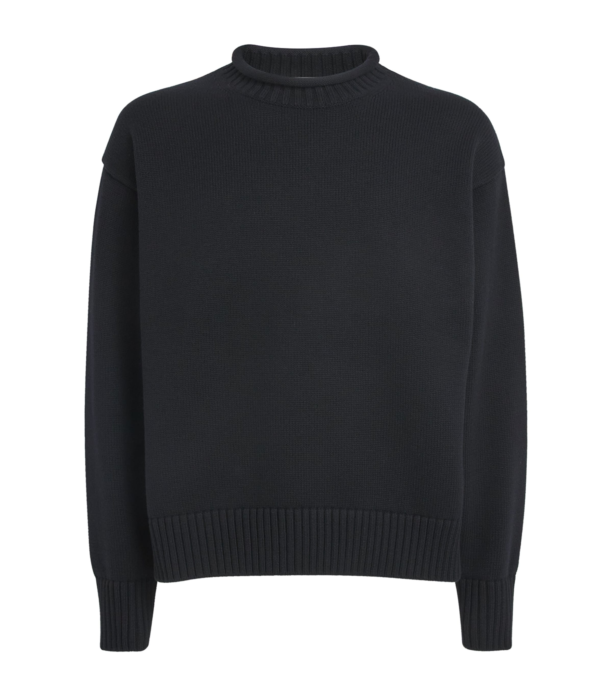 Merino Wool-Cotton Sweater BLACK Image 1