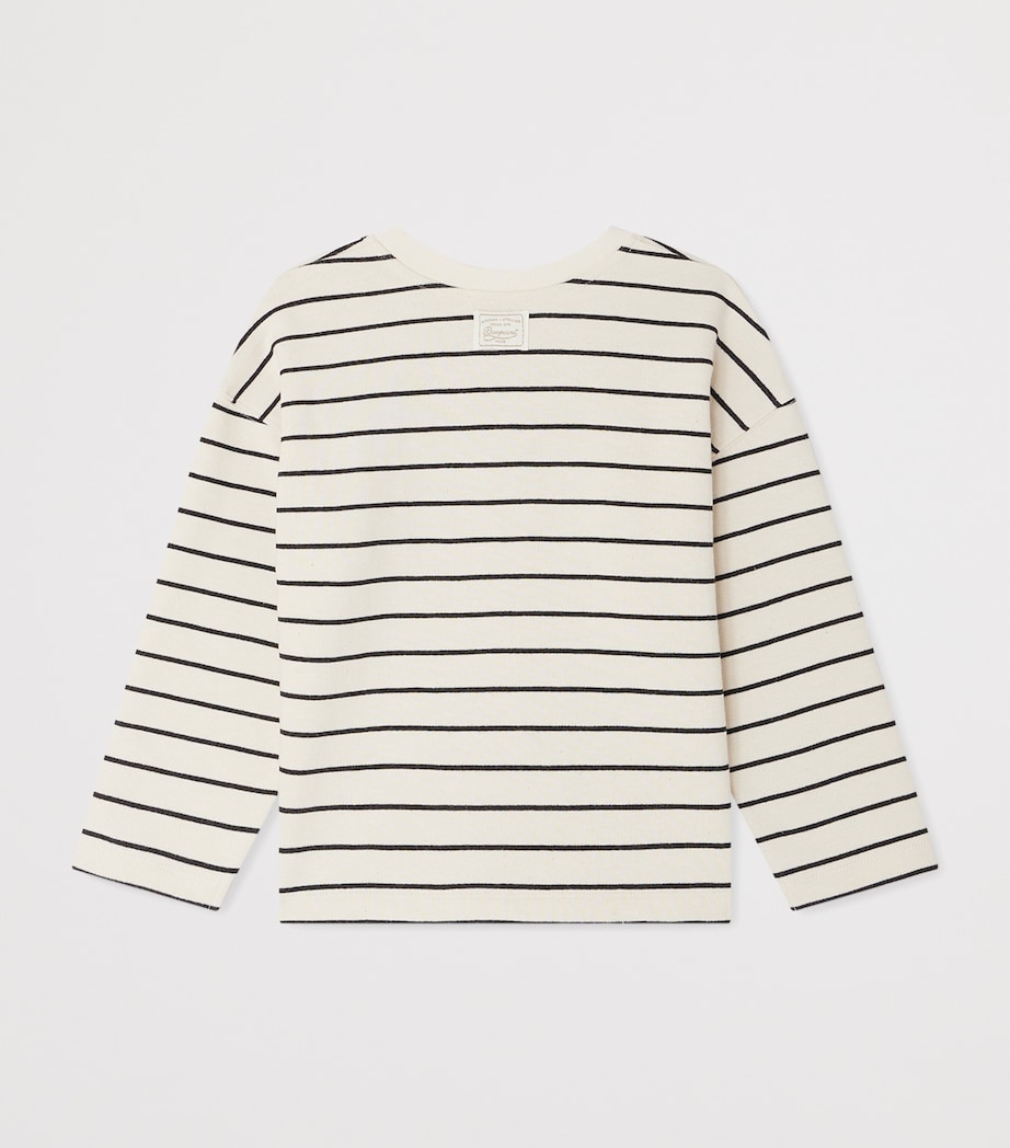 Cotton-Blend Stripe Sweatshirt (14 Years) RAYURES NOIRES Image 2