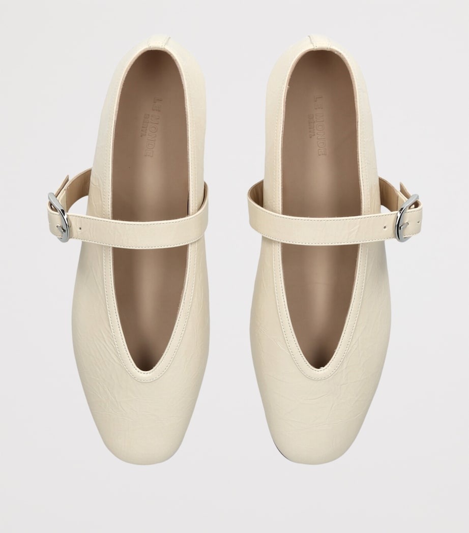 Naplack Leather Stella Ballet Flats BONE Image 4