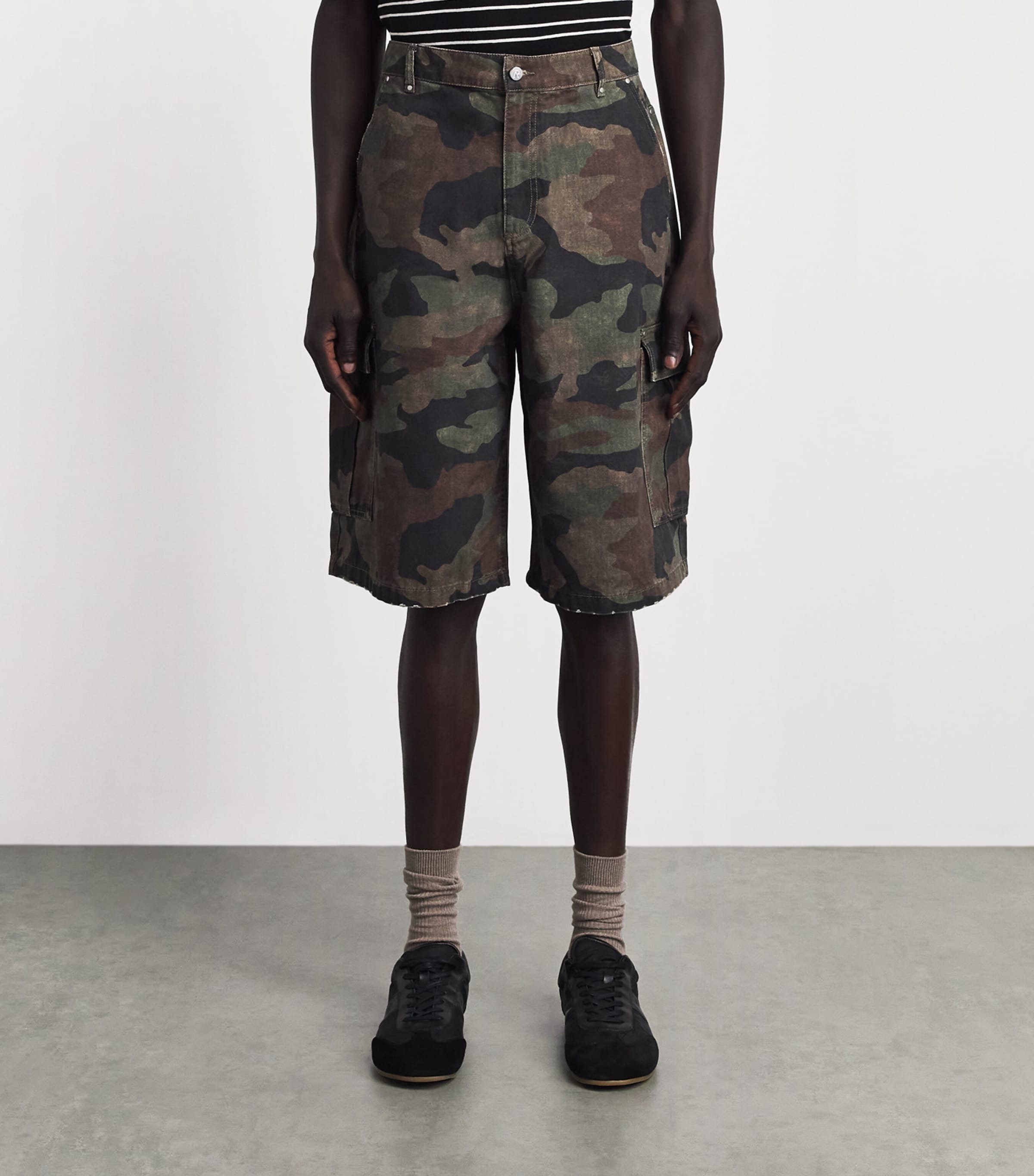 Represent Mens Camouflage Cargo Shorts Camo Image 4