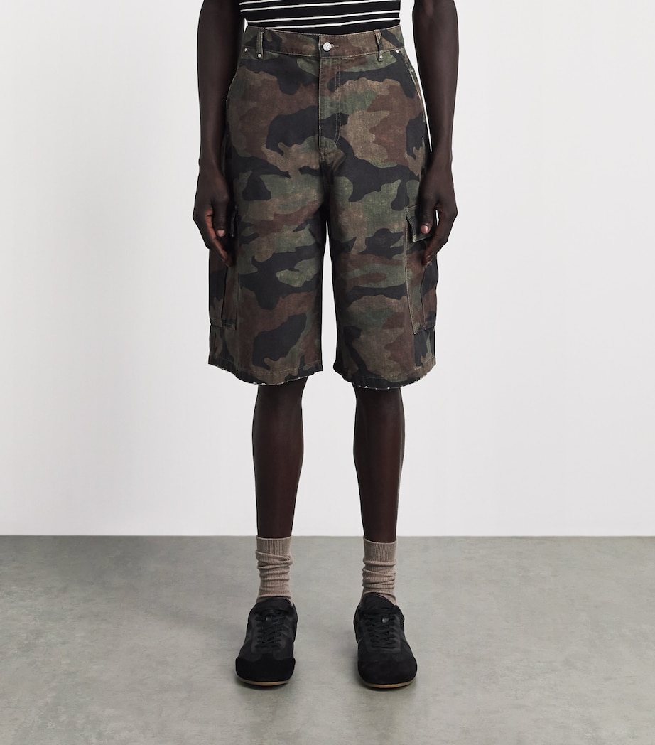 Represent Mens Camouflage Cargo Shorts Camo Image 4