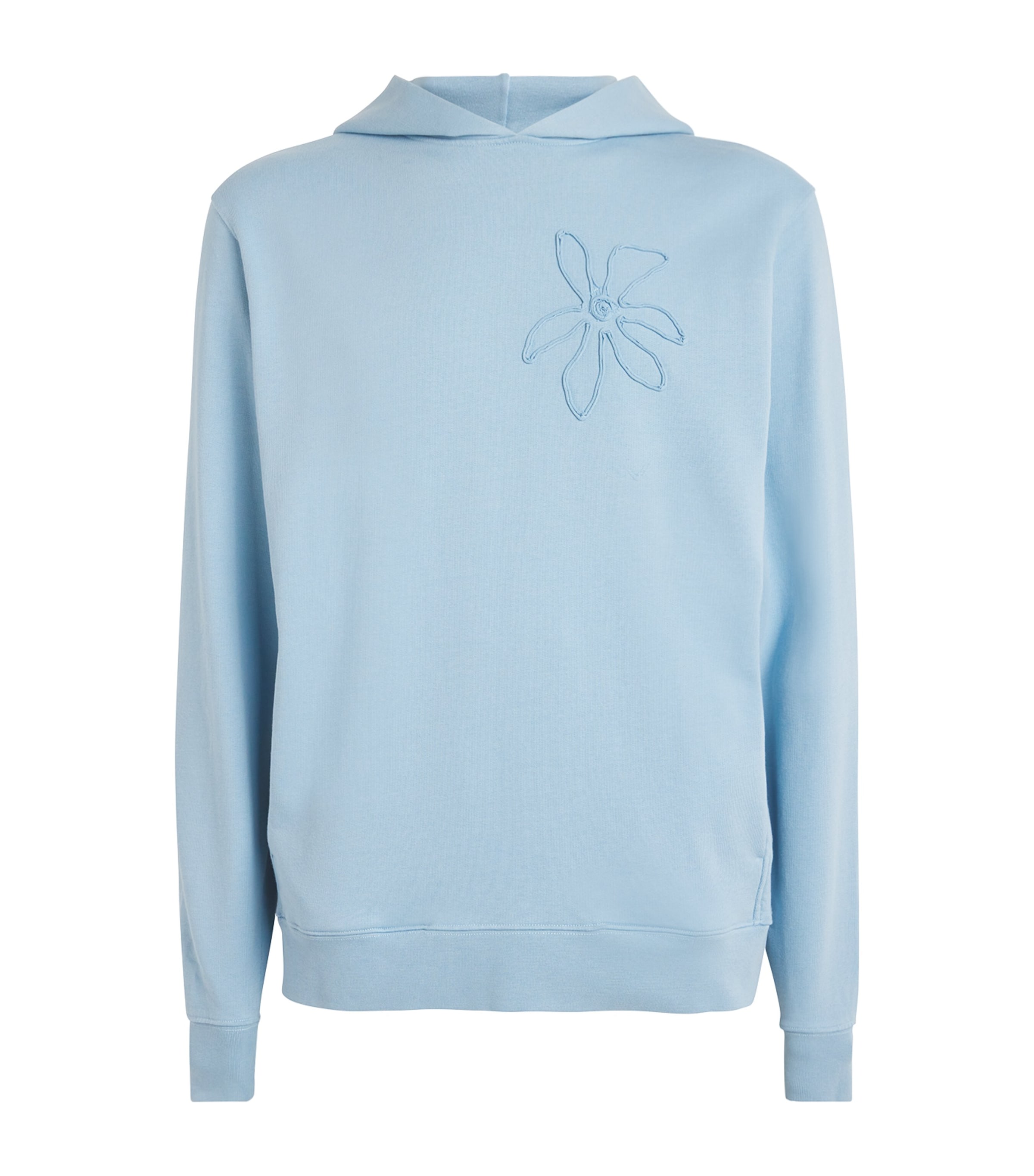 Shop Sandro Cotton Flower Hoodie In Blue