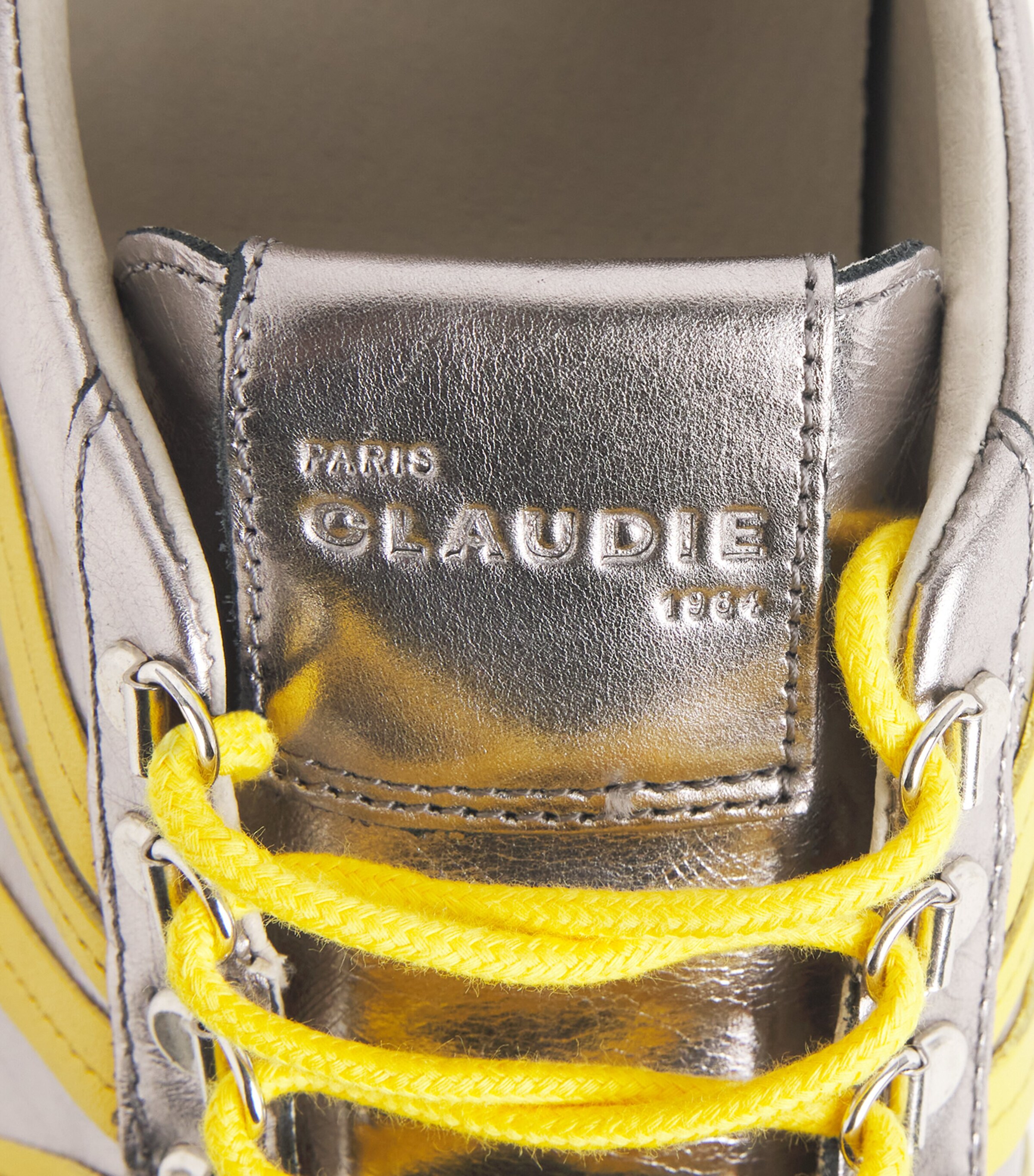 Claudie Pierlot Metallic Leather Swing Sneakers Silver Image 7