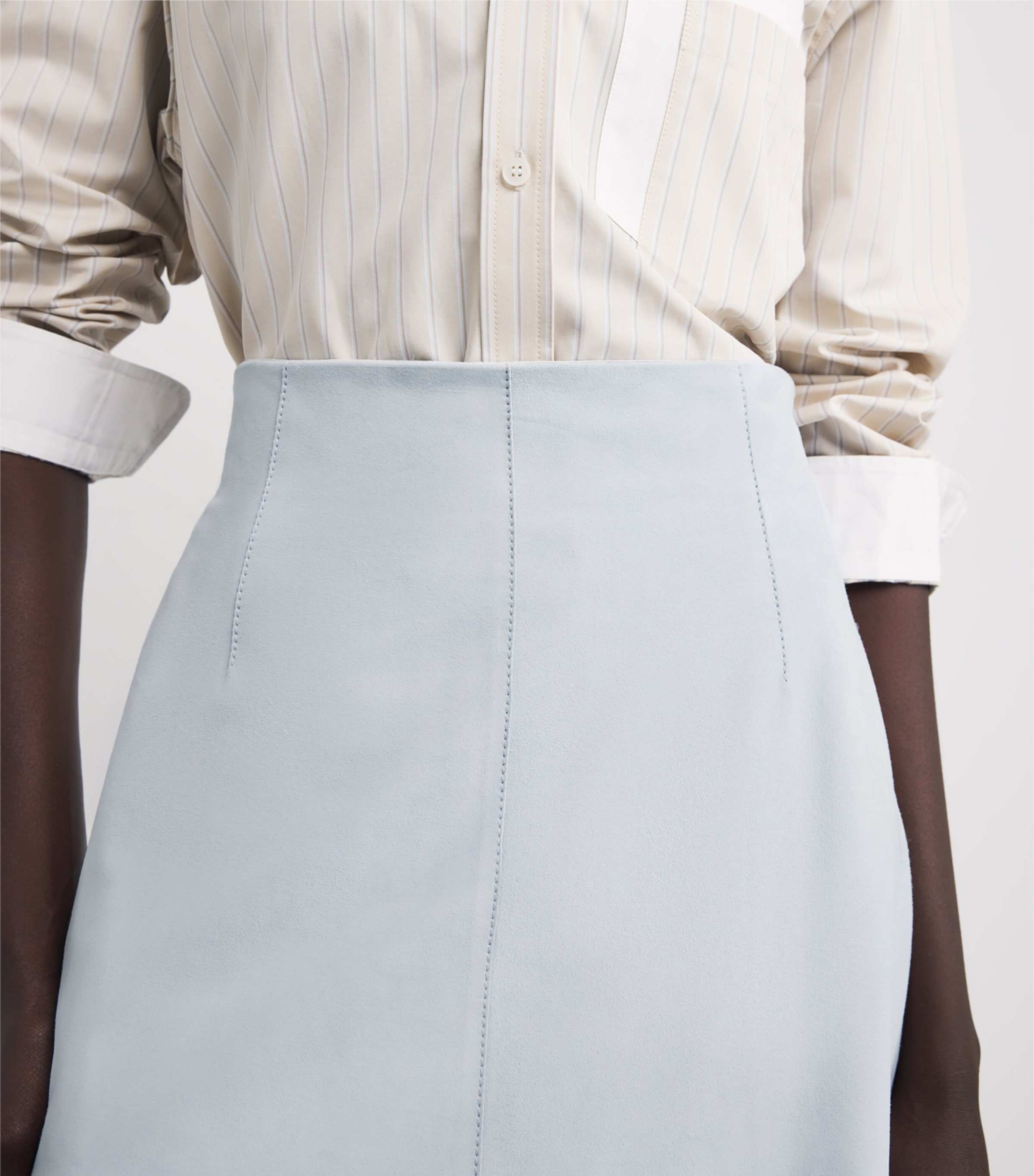 Suede A-Line Midi Skirt GLACIER BLUE Image 6