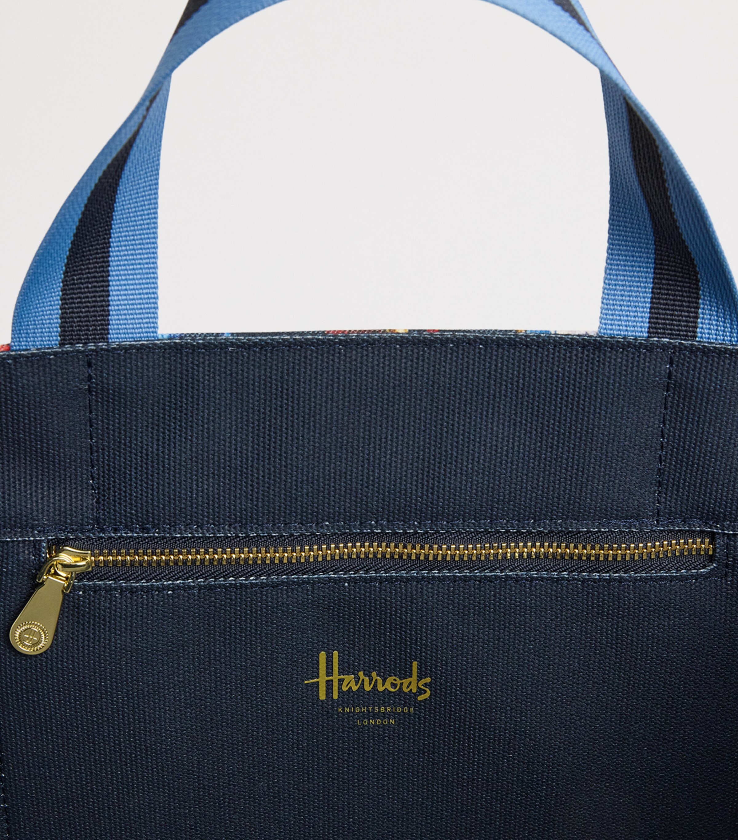 Harrods TASSELS SMALL NAVY TOTE BAG Navy Image 4