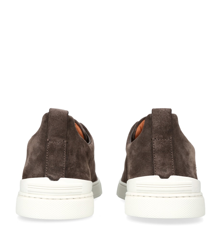 Suede Triple Stitch Sneakers DARK BROWN Image 2