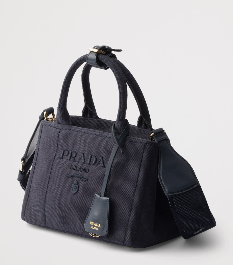 Prada Mini Cotton Jardinière Tote Bag Blue Image 2