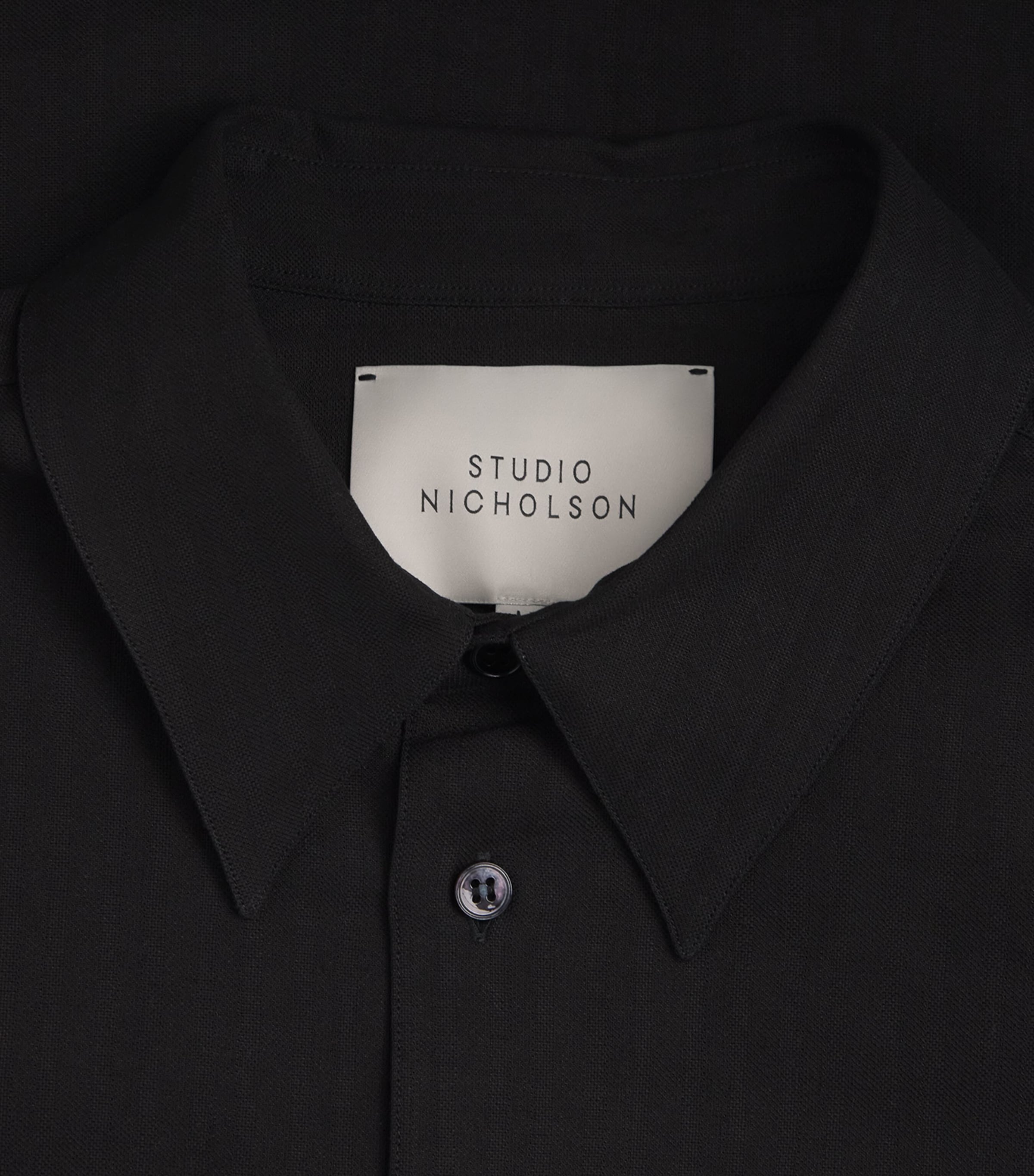 Studio Nicholson Mens Matelassé Boxy Sanko Shirt Black Image 6