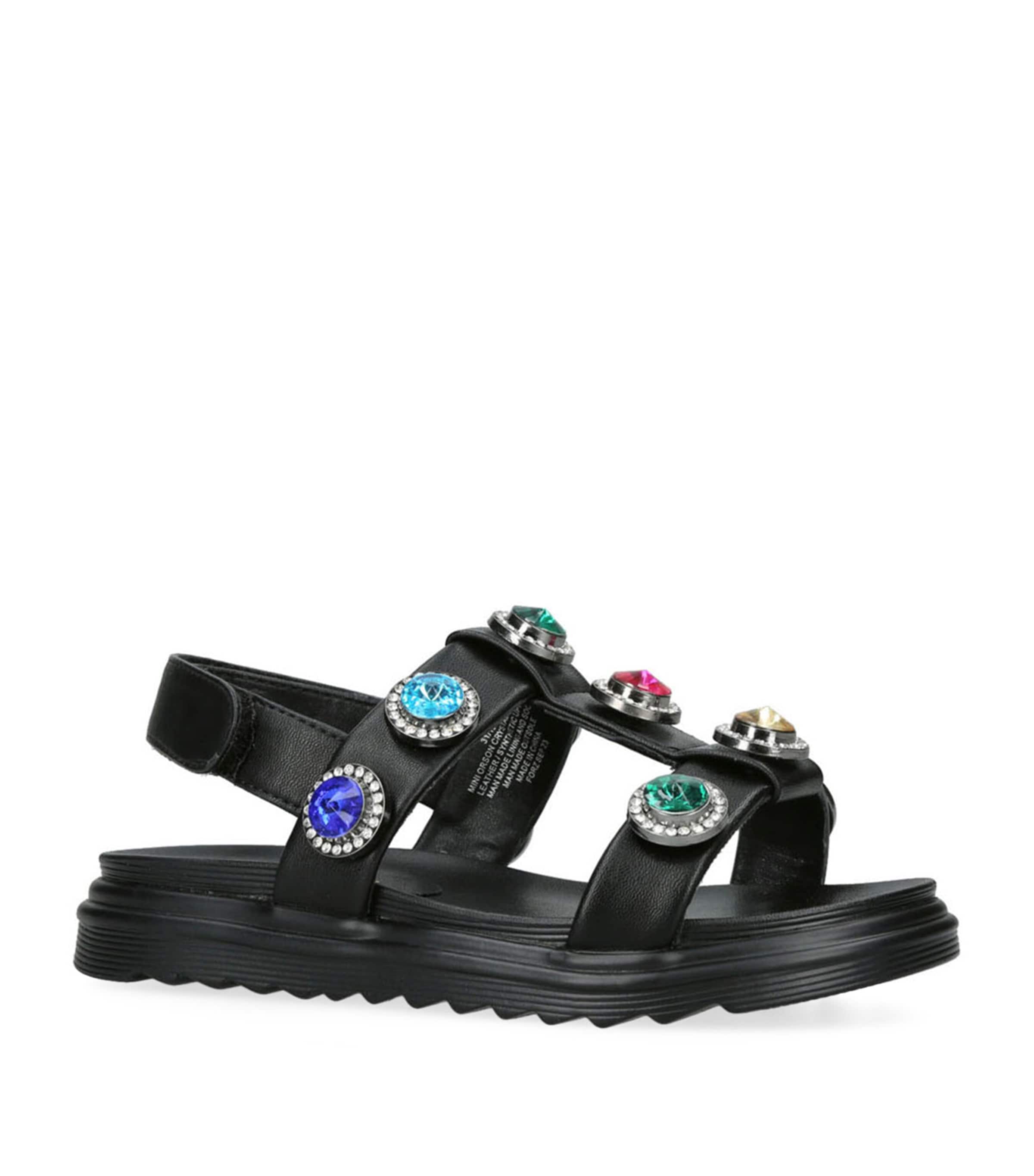 Kurt Geiger London Leather Orson Crystal Sandals | Holiday Shop | Mens | Sandals | Men Shoes | Sliders | Designers | Kurt Geiger London
