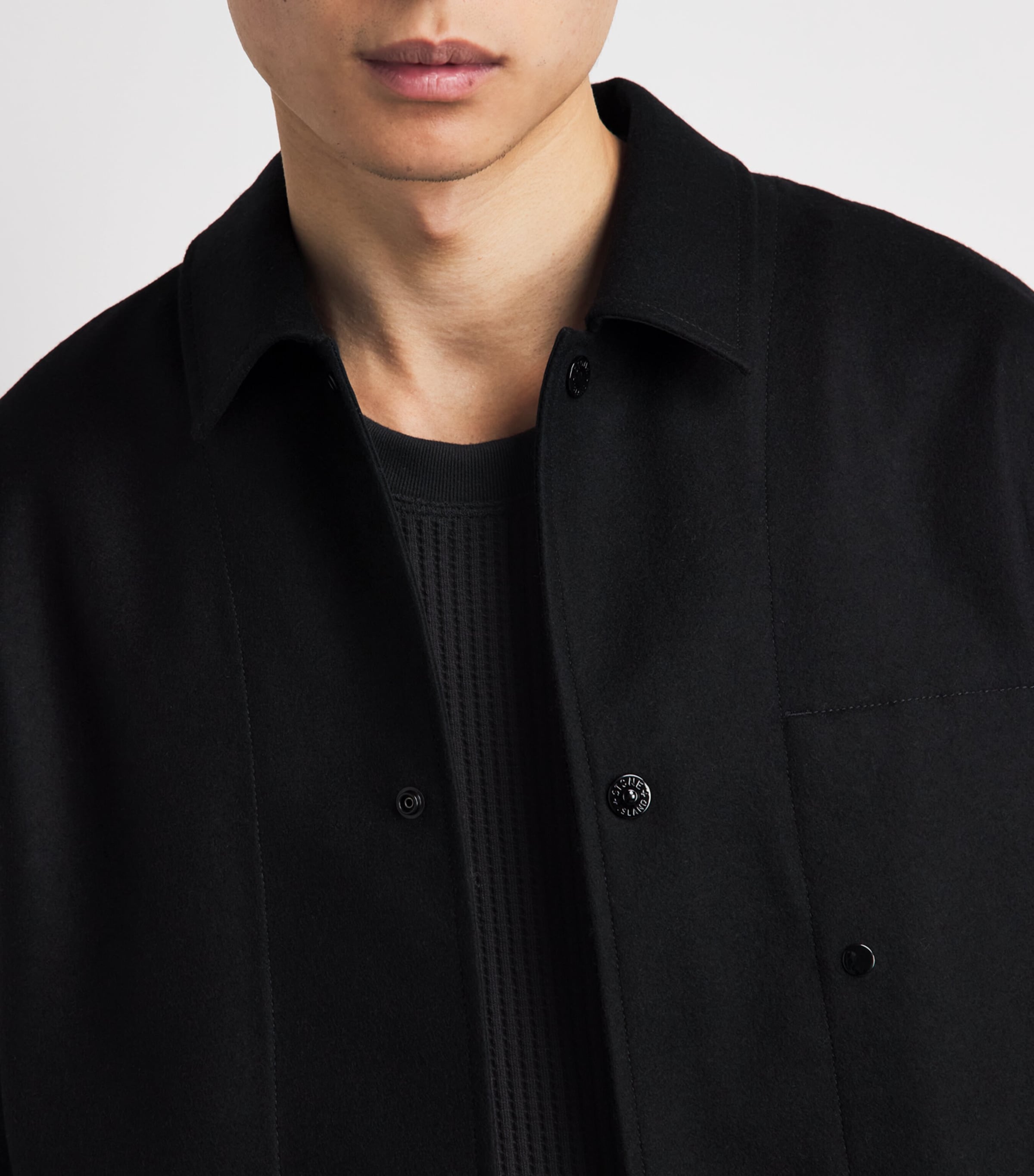 Stone Island Mens GHOST Piece Wool-Blend Overshirt Image 3