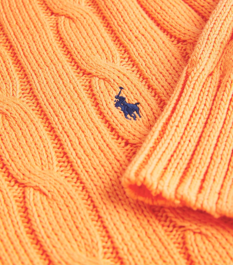 Cotton Cable-Knit Sweater SUN ORANGE Image 5