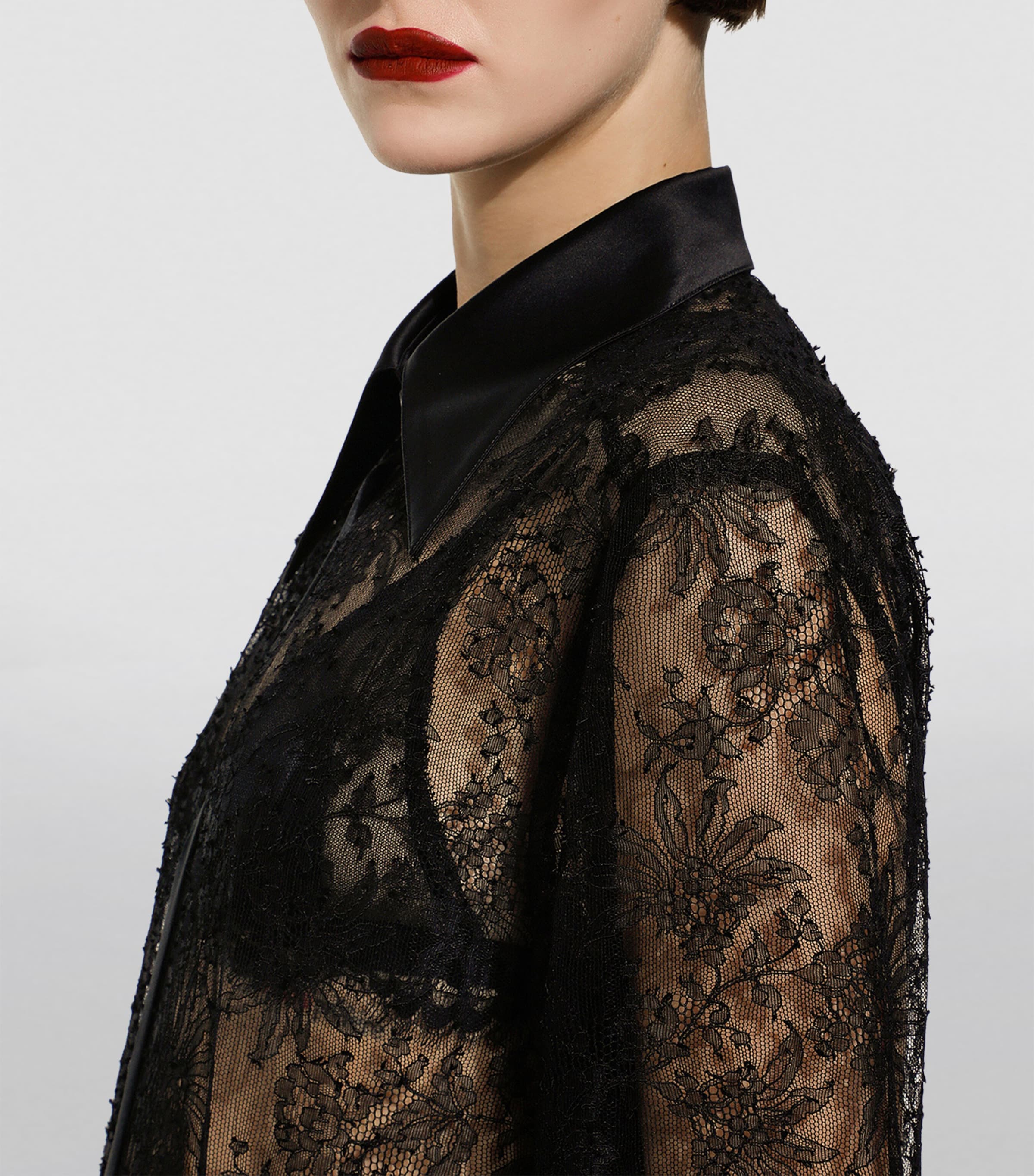 Lace Sheer Shirt N0000-BLACK Image 5