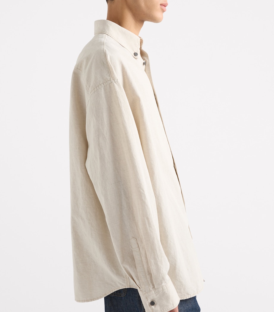 Cotton-Flax Oversized Chambray Shirt F0ABR Image 4