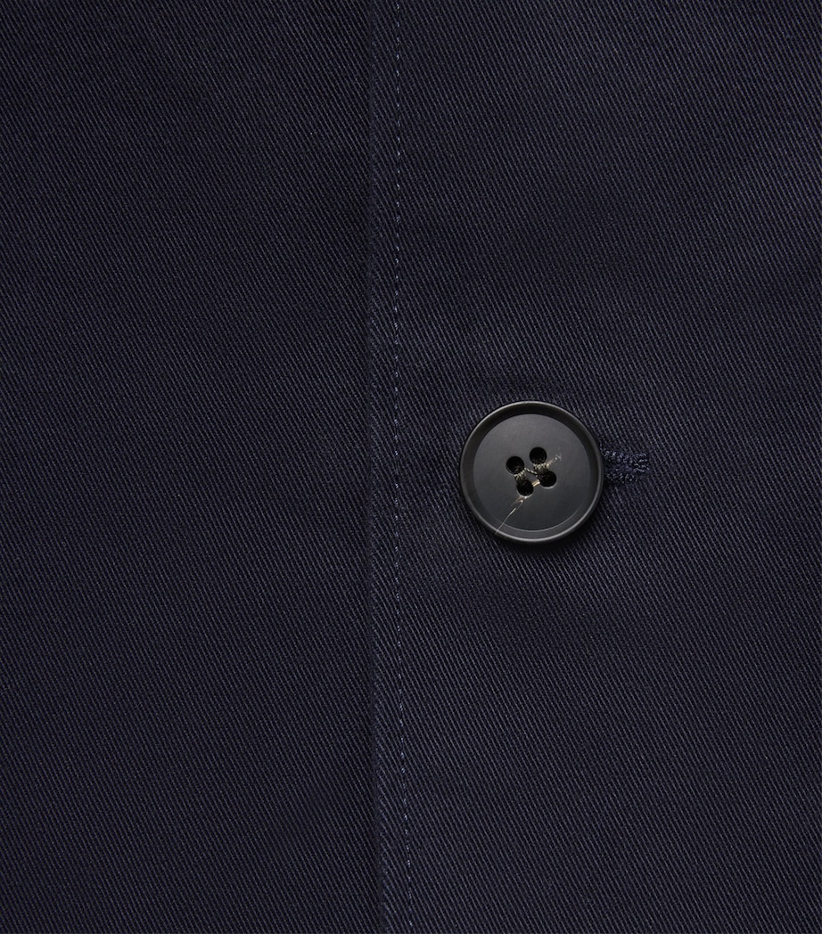 Sunspel Mens Cotton Drill Chore Jacket Navy Image 6